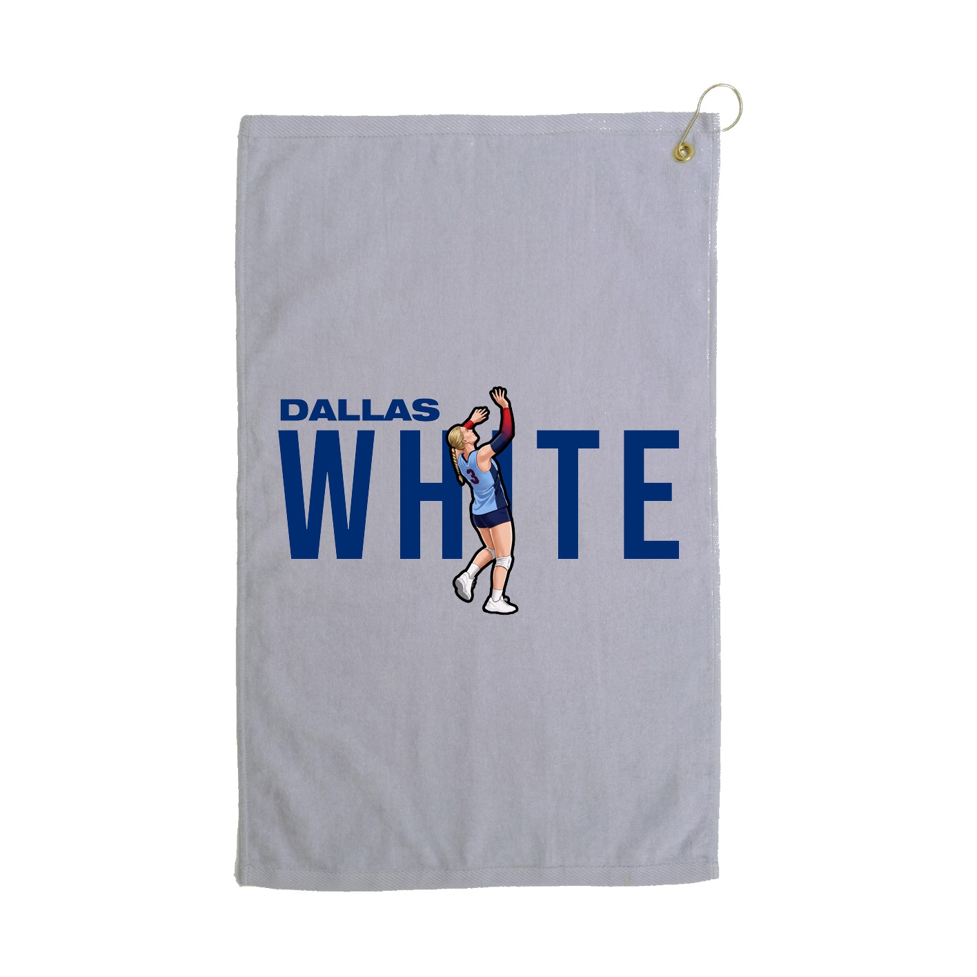Golf Towel — Player Name in Grey