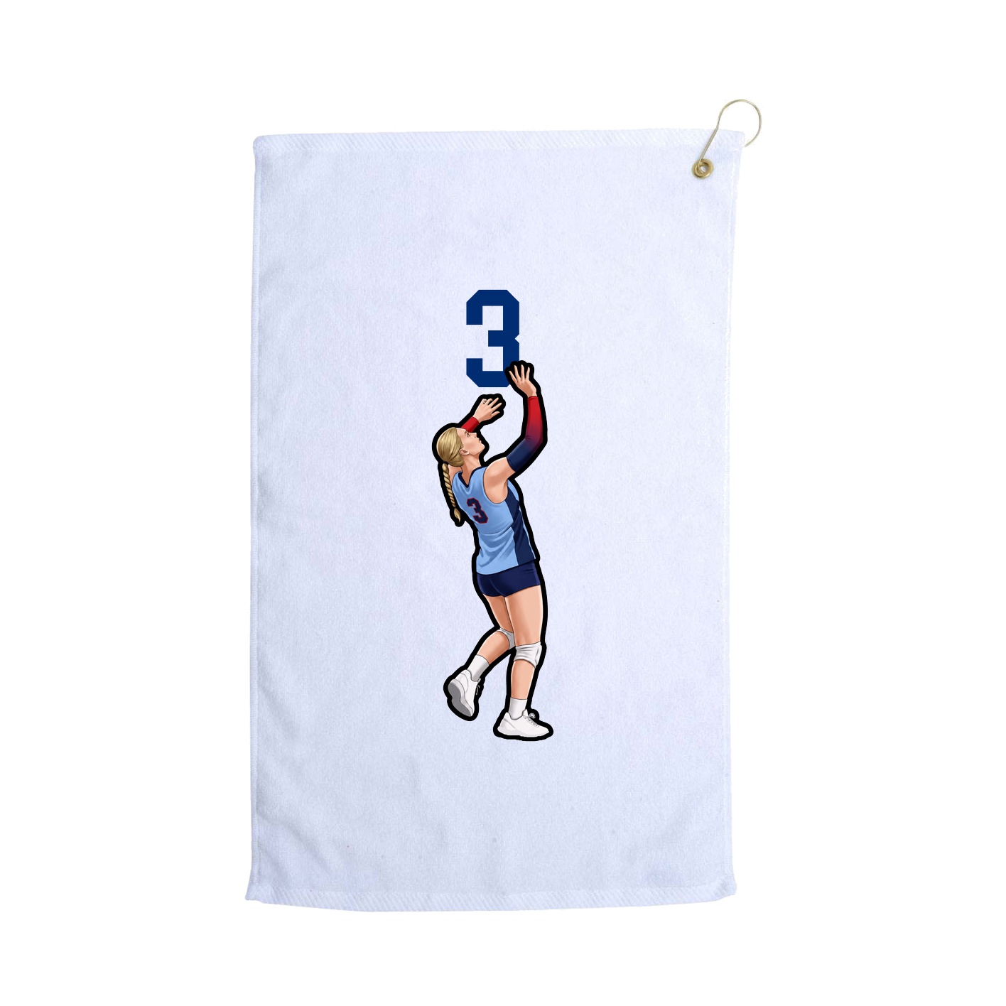 Golf Towel — Number Top in White