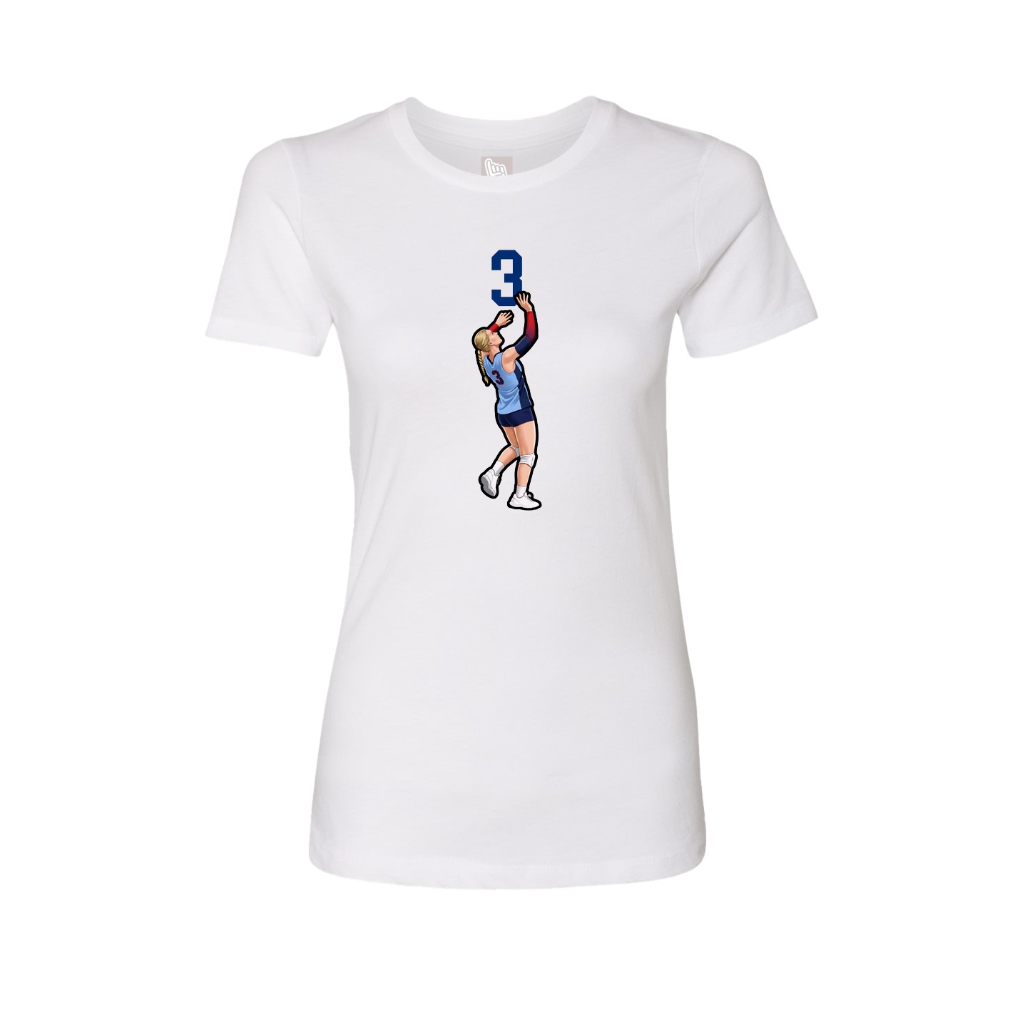 Fitted Women's Tee — Number Top in White