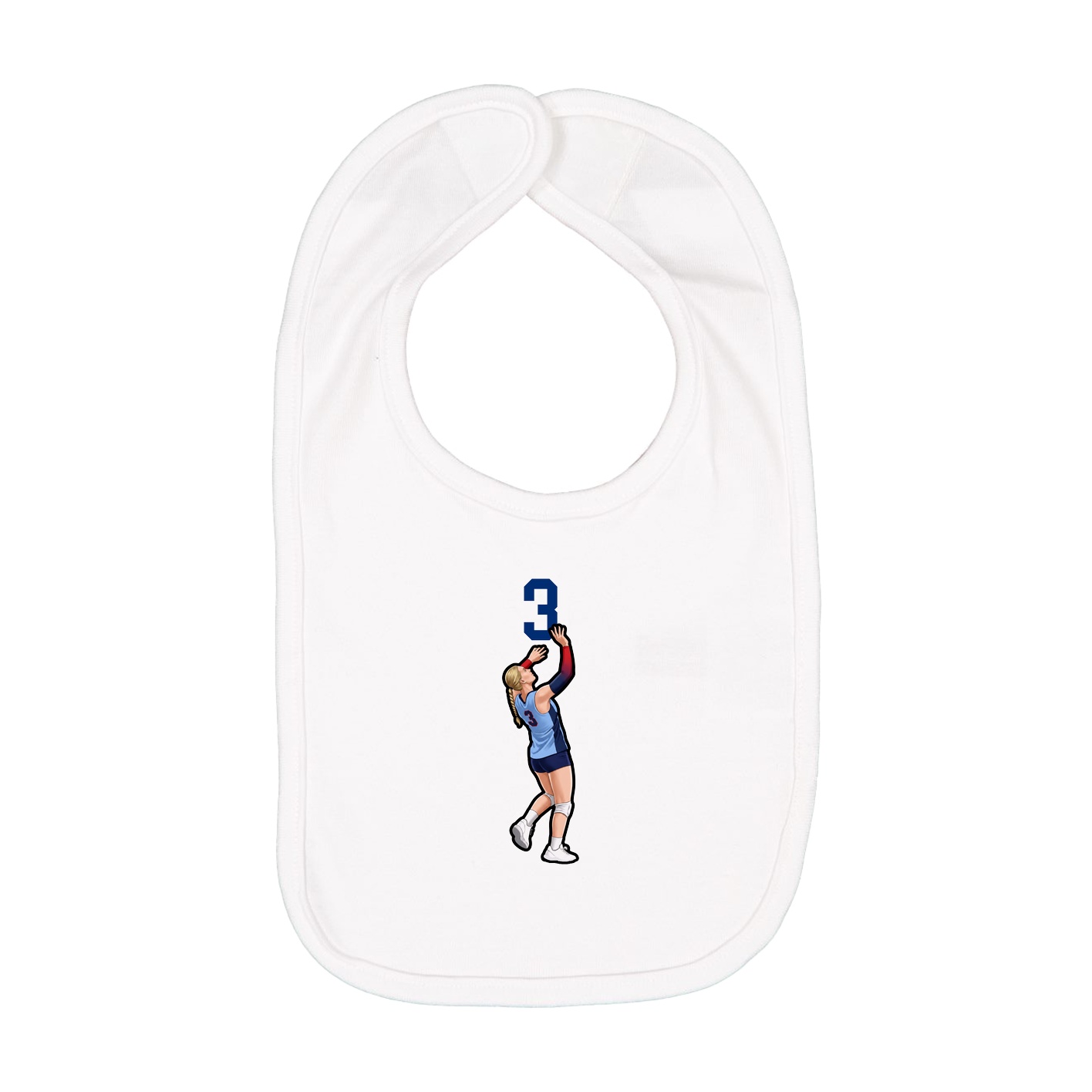 Infant Bib — Number Top in White