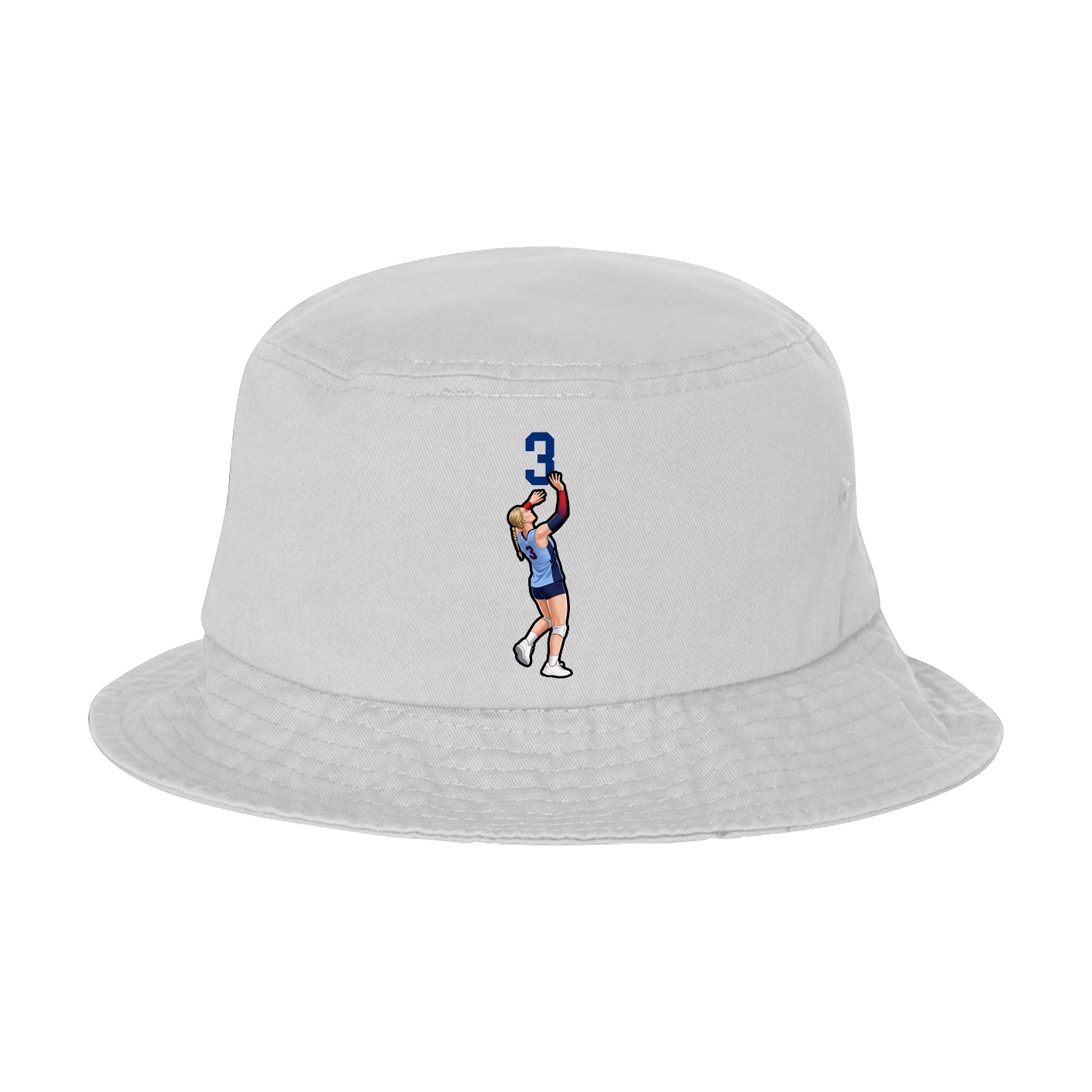 Bucket Cap — Number Top in White