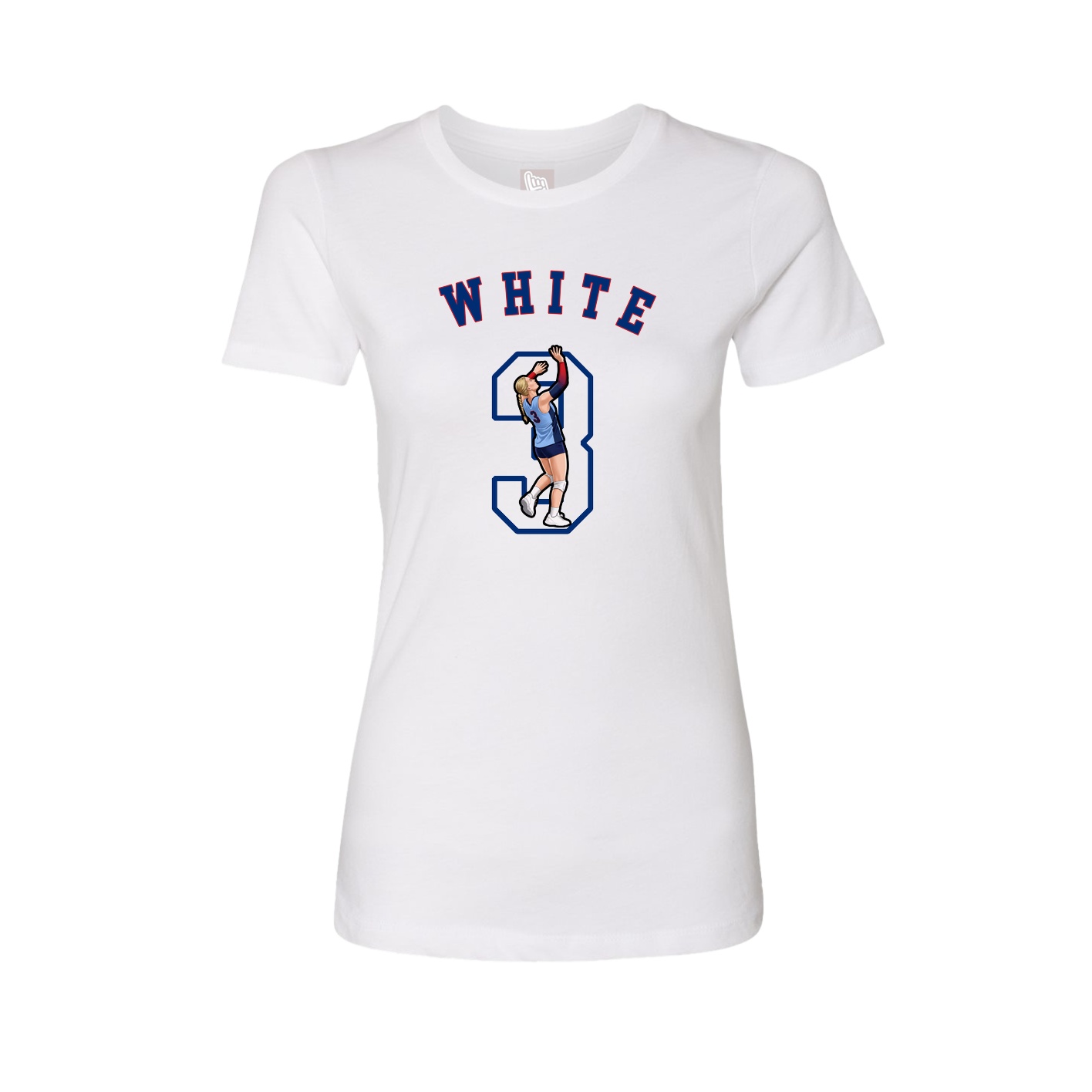 Fitted Women's Tee — Shirsey Arch in White