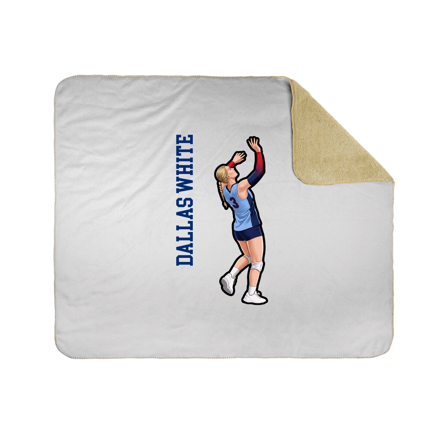 Throw Blanket — Name Vertical in White