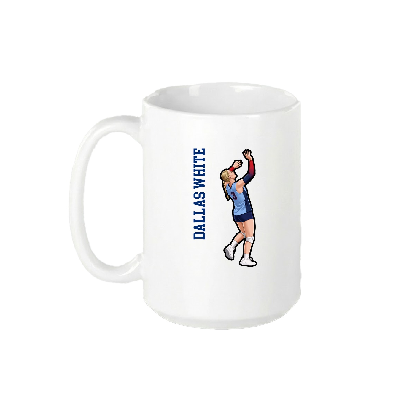 15oz Coffee Mug — Name Vertical in White