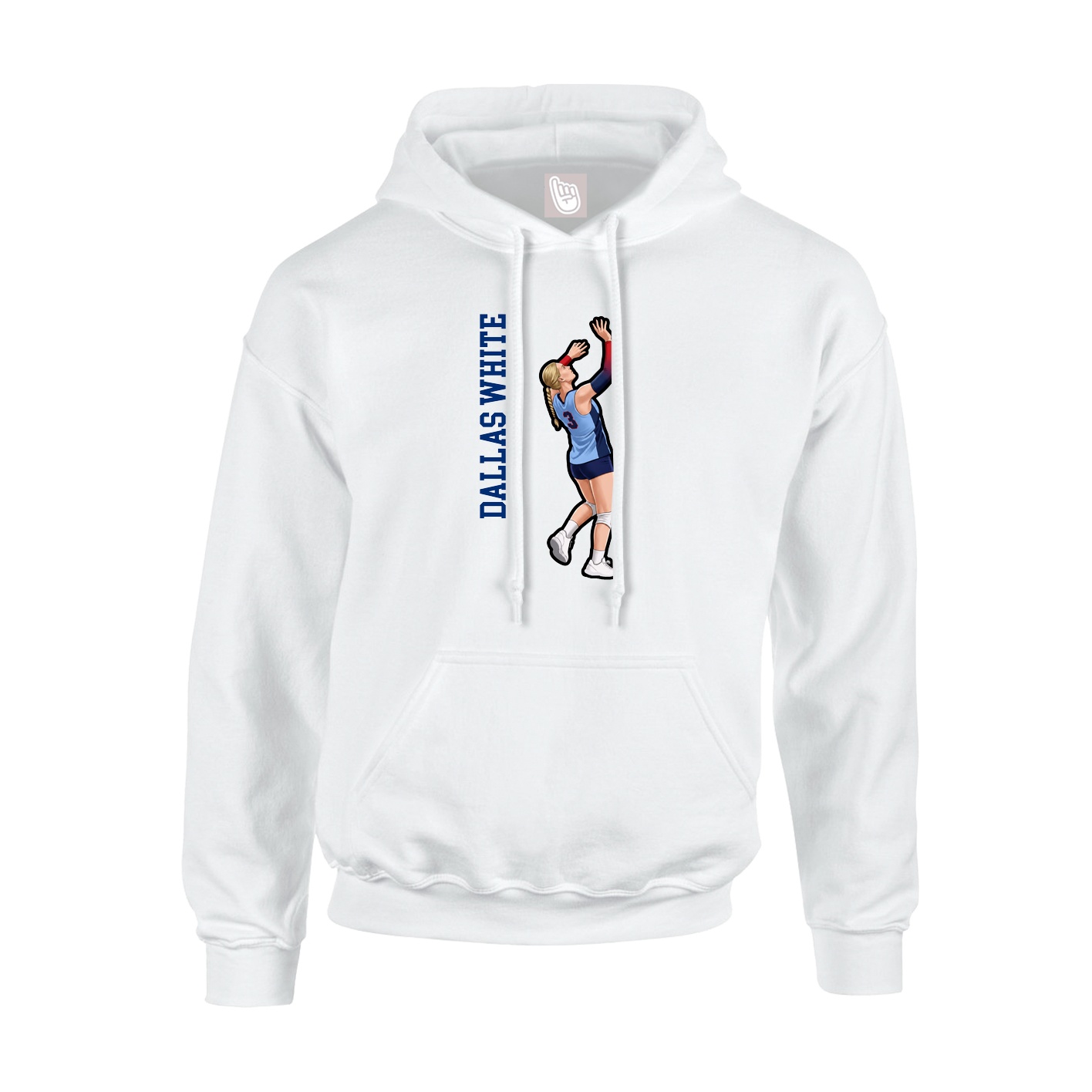 Youth Hoodie — Name Vertical in White