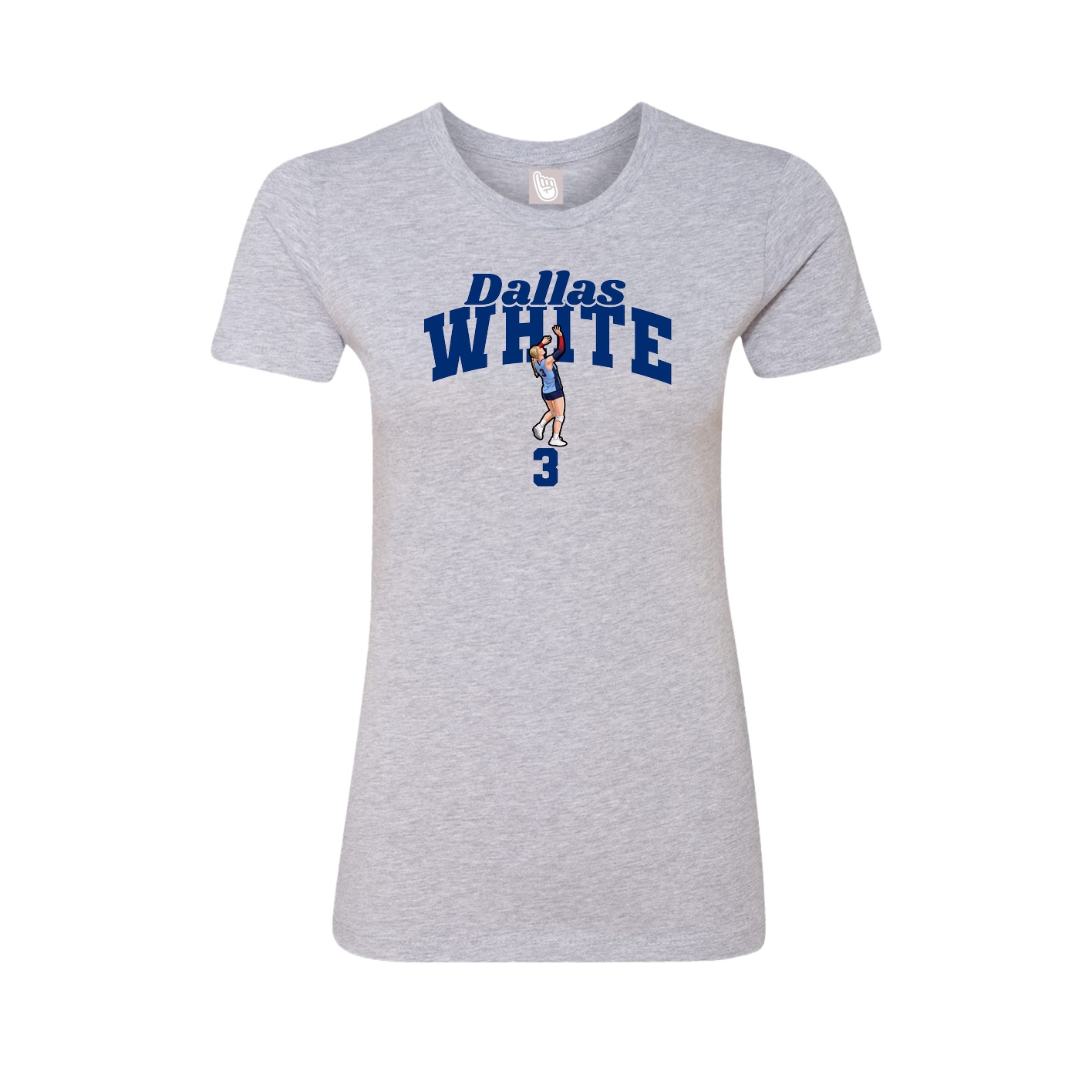 Fitted Women's Tee — Signature Arch in Grey
