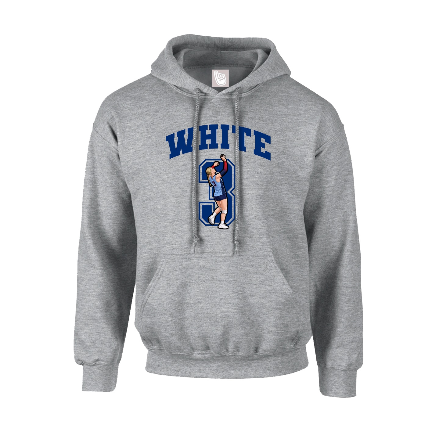 Hoodie — Number in Grey