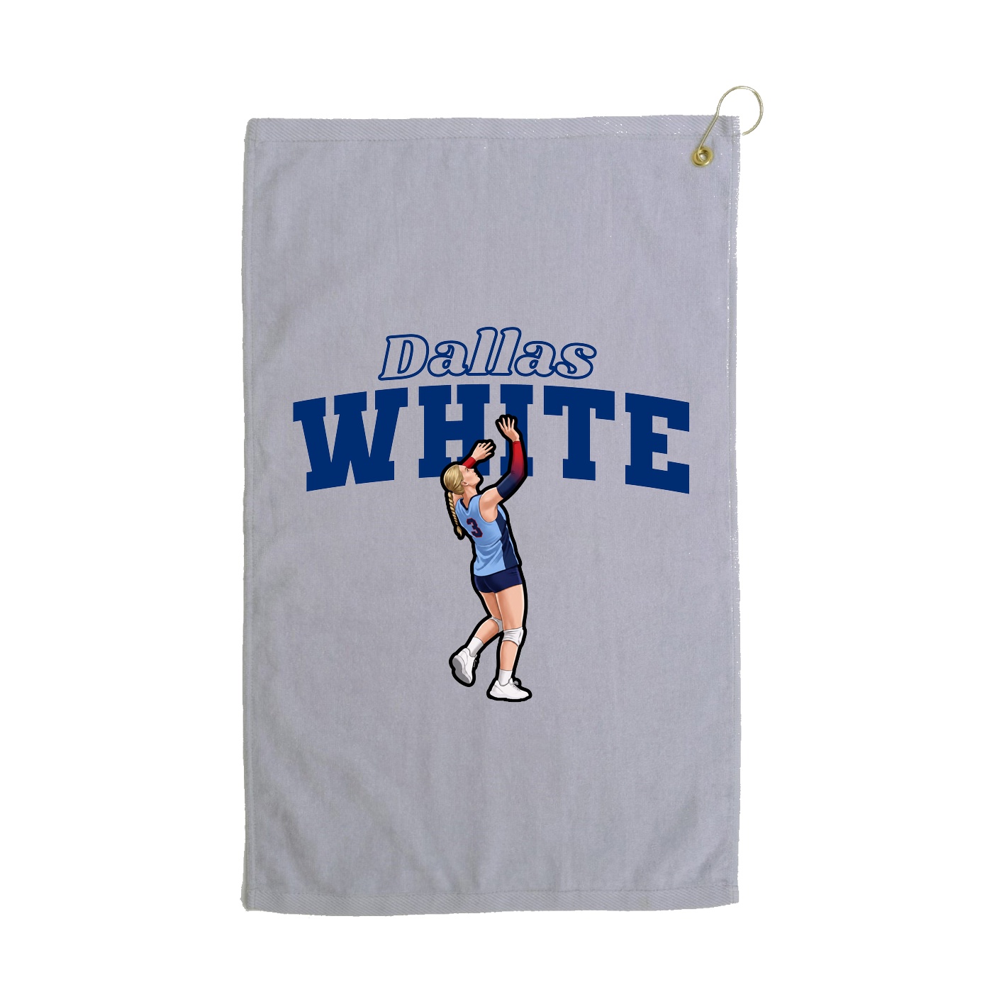 Golf Towel — Name Arch in Grey