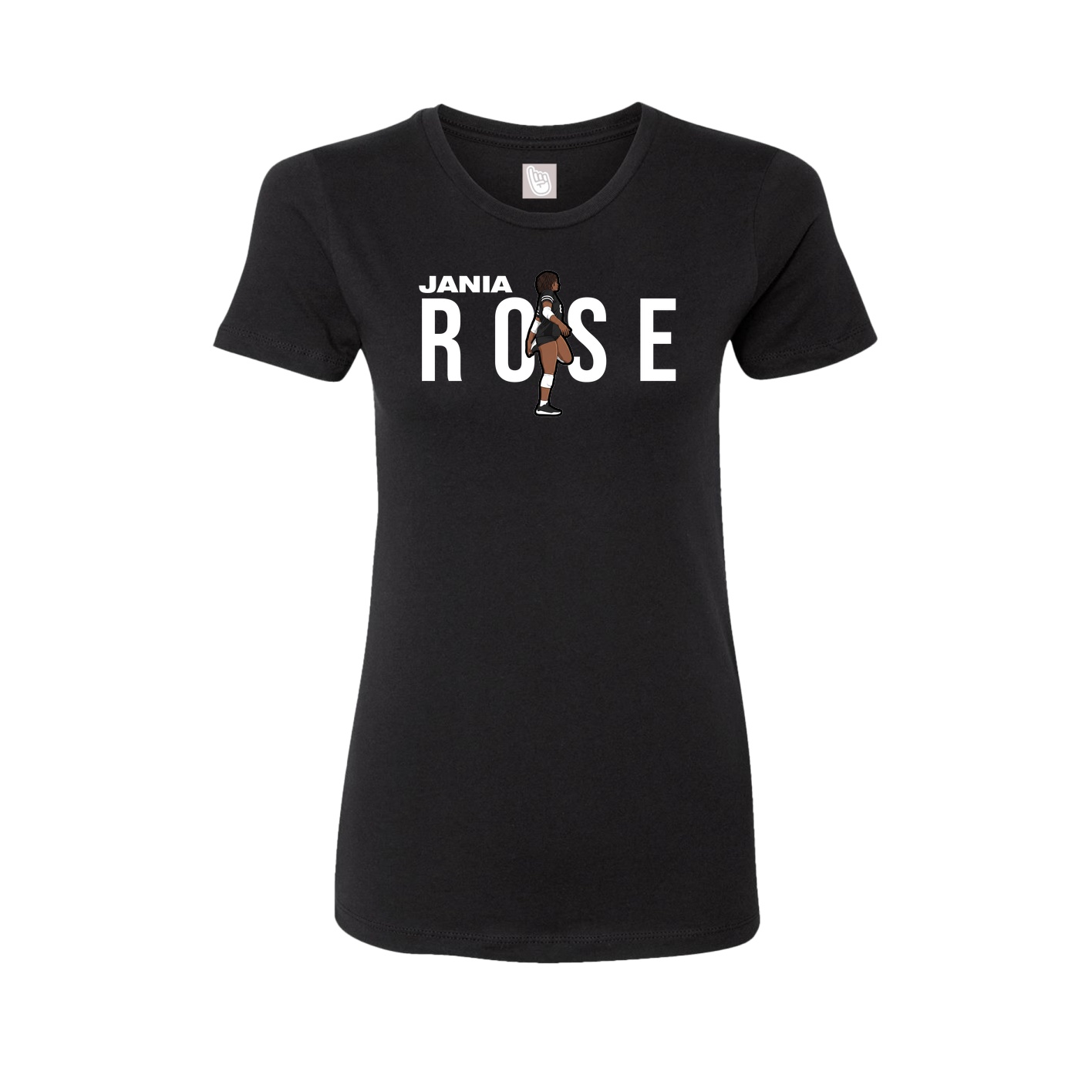 Fitted Women's Tee — Player Name in Black