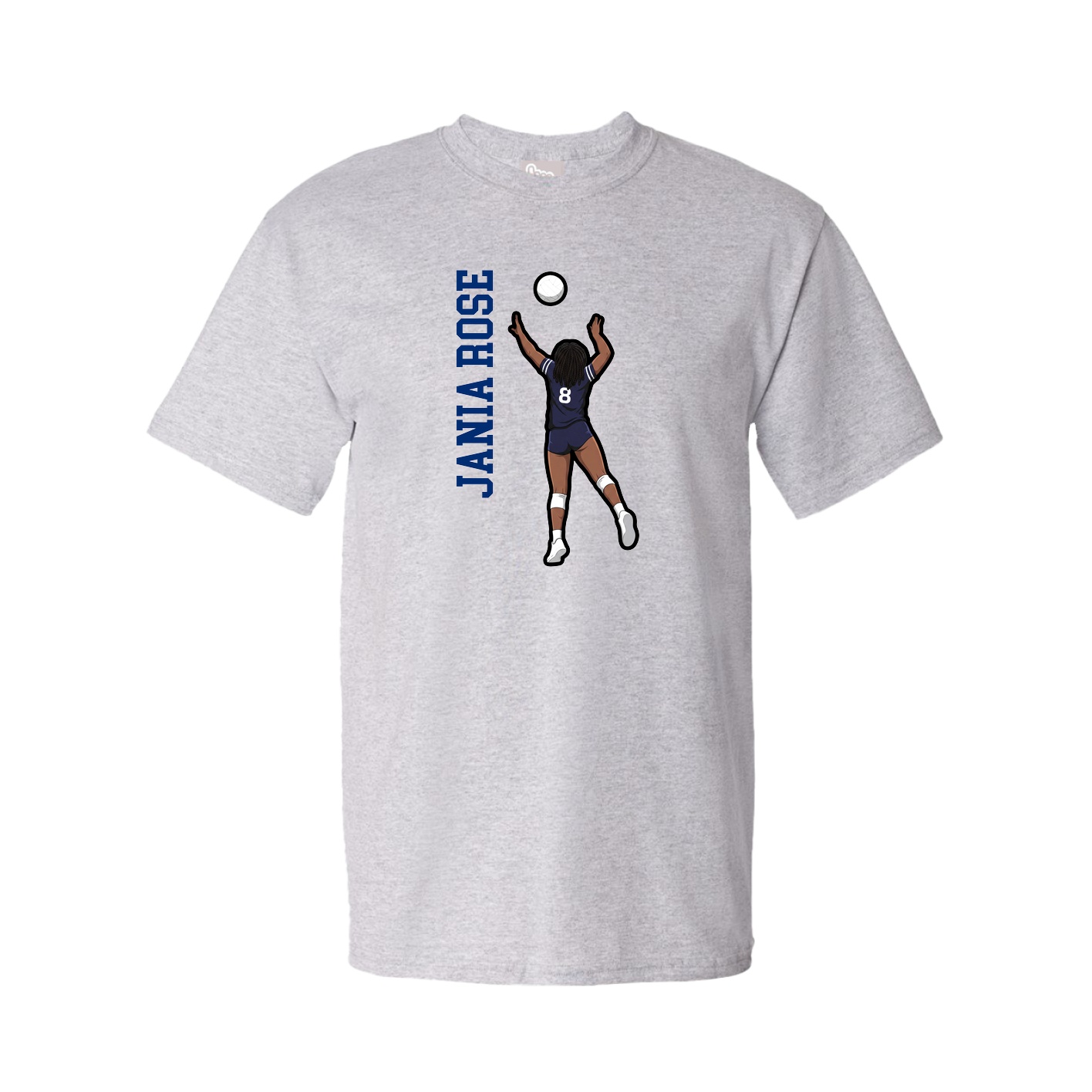 Tee — Name Vertical in Grey