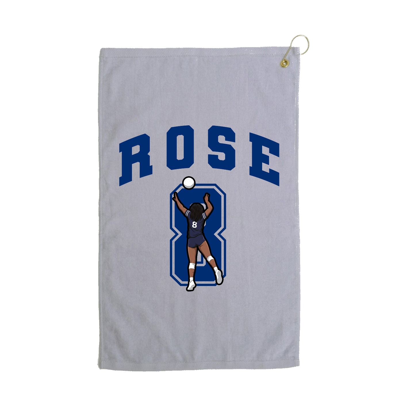 Golf Towel — Number in Grey