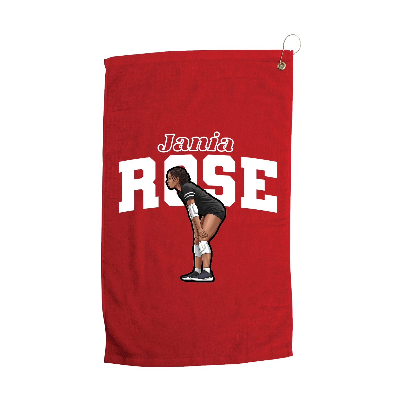 Golf Towel — Name Arch in Red