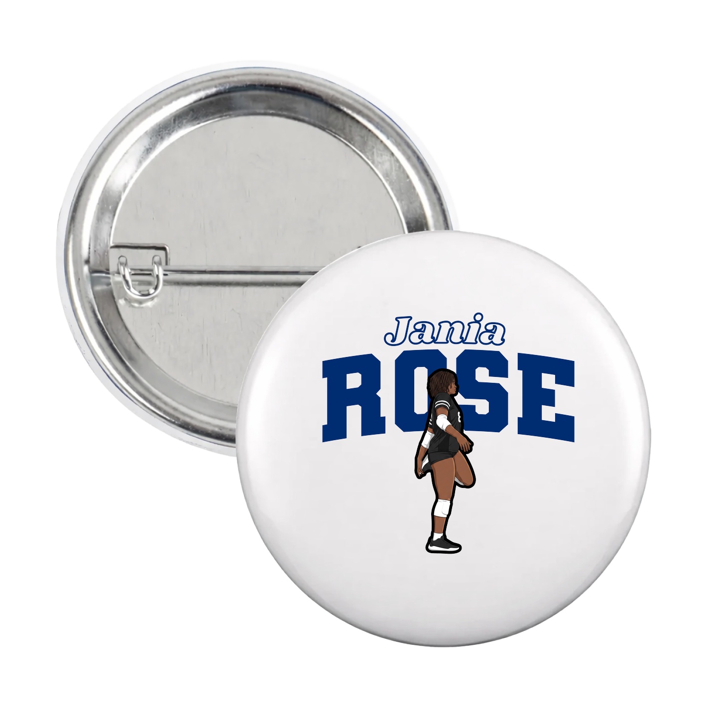 Game Day Button — Name Arch in White