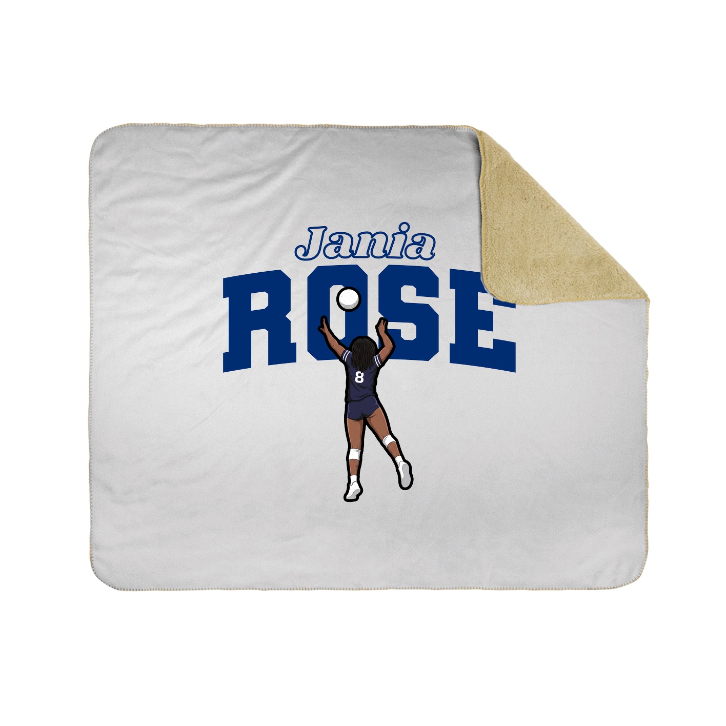 Throw Blanket — Name Arch in White
