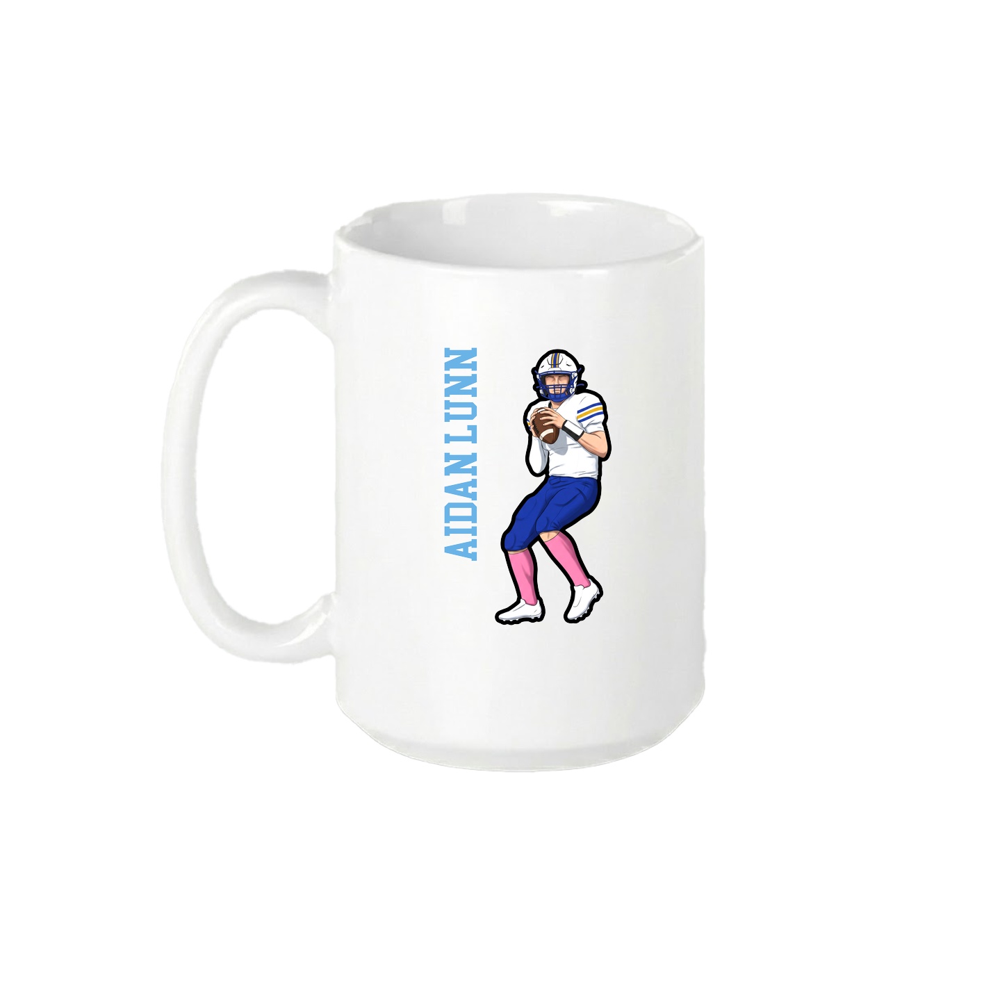 15oz Coffee Mug — Name Vertical in White