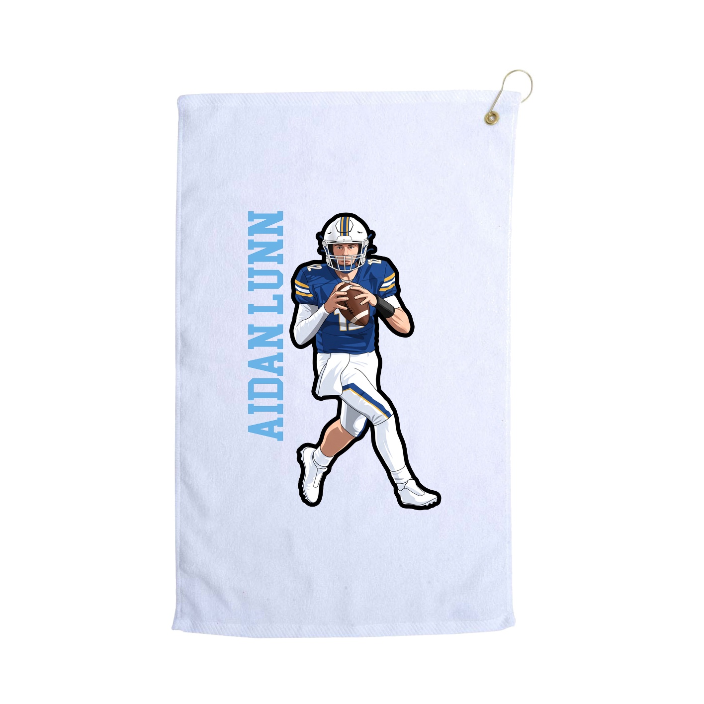 Golf Towel — Name Vertical in White