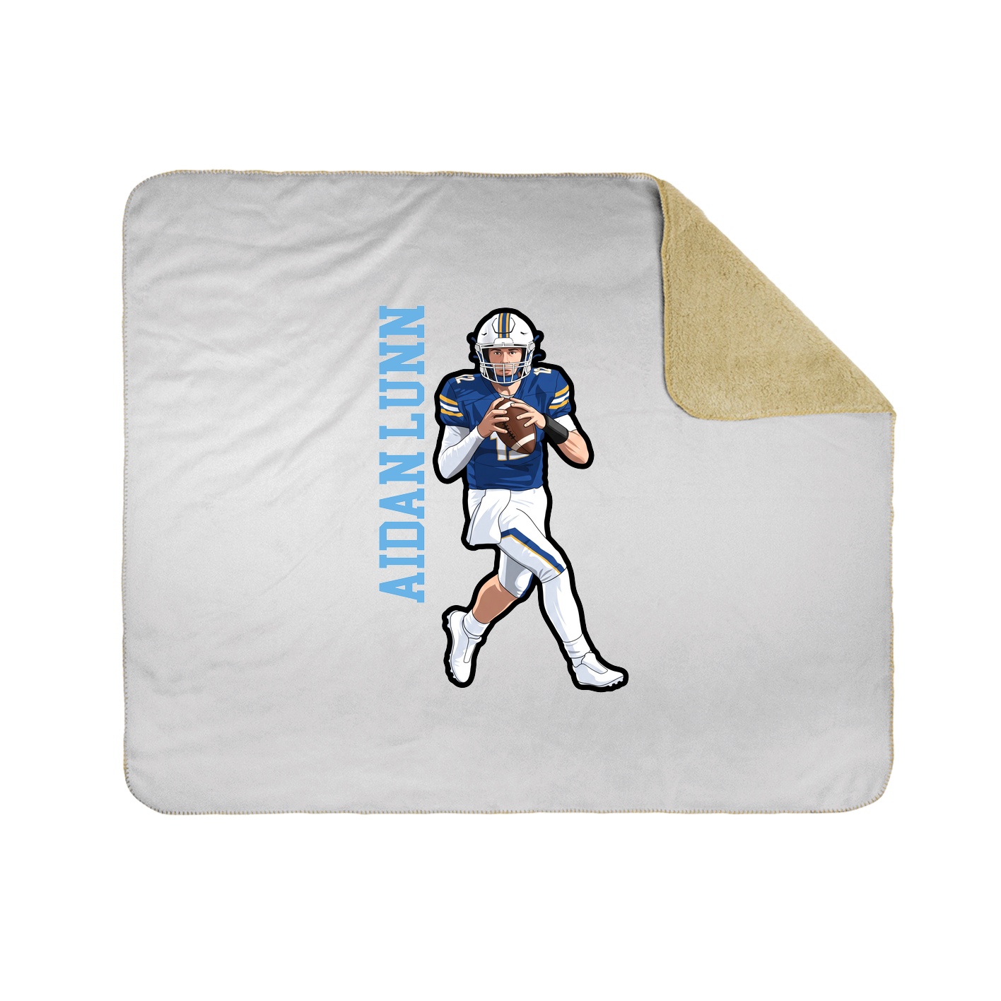 Throw Blanket — Name Vertical in White