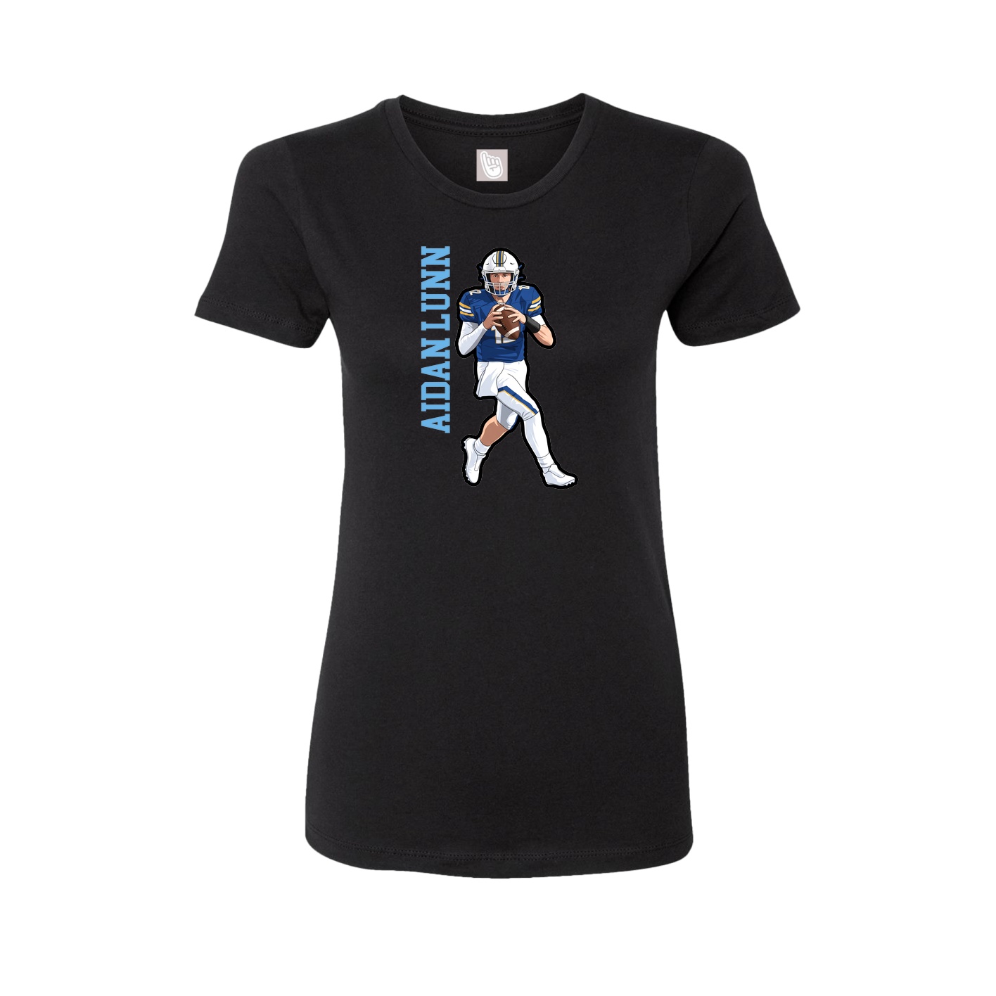 Fitted Women's Tee — Name Vertical in Black