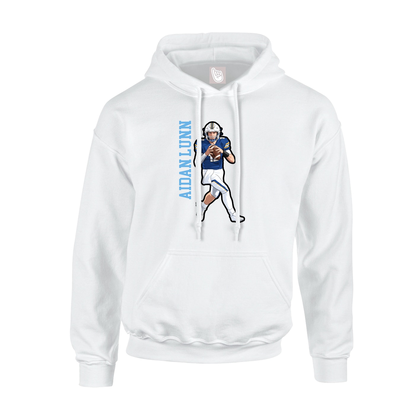 Hoodie — Name Vertical in White
