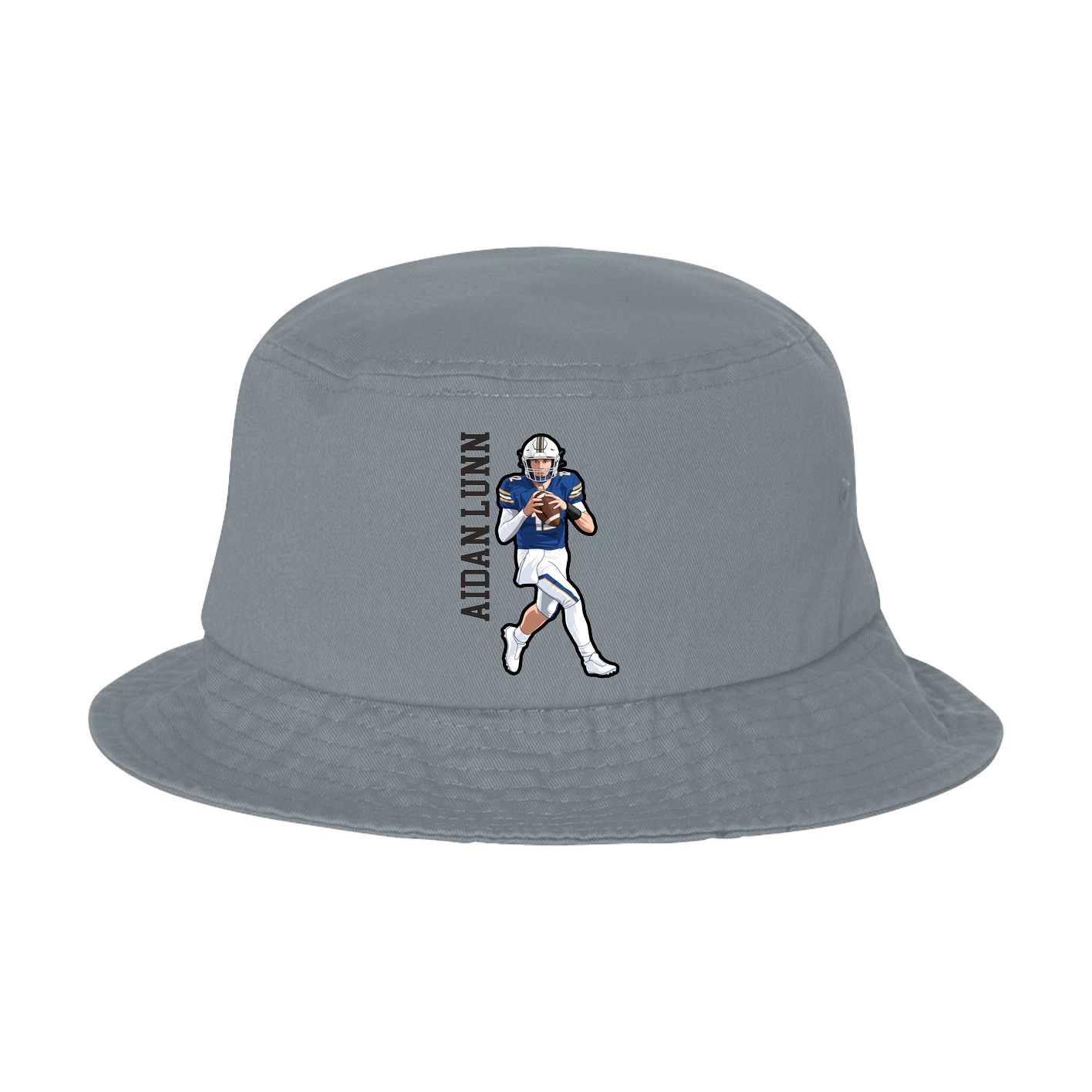 Bucket Cap — Name Vertical in Grey