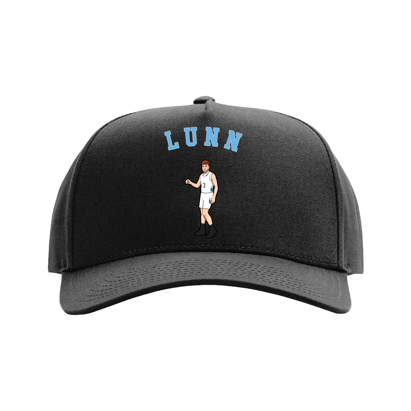 Full Fabric Five-Panel Champ Cap — Shirsey Arch in Black