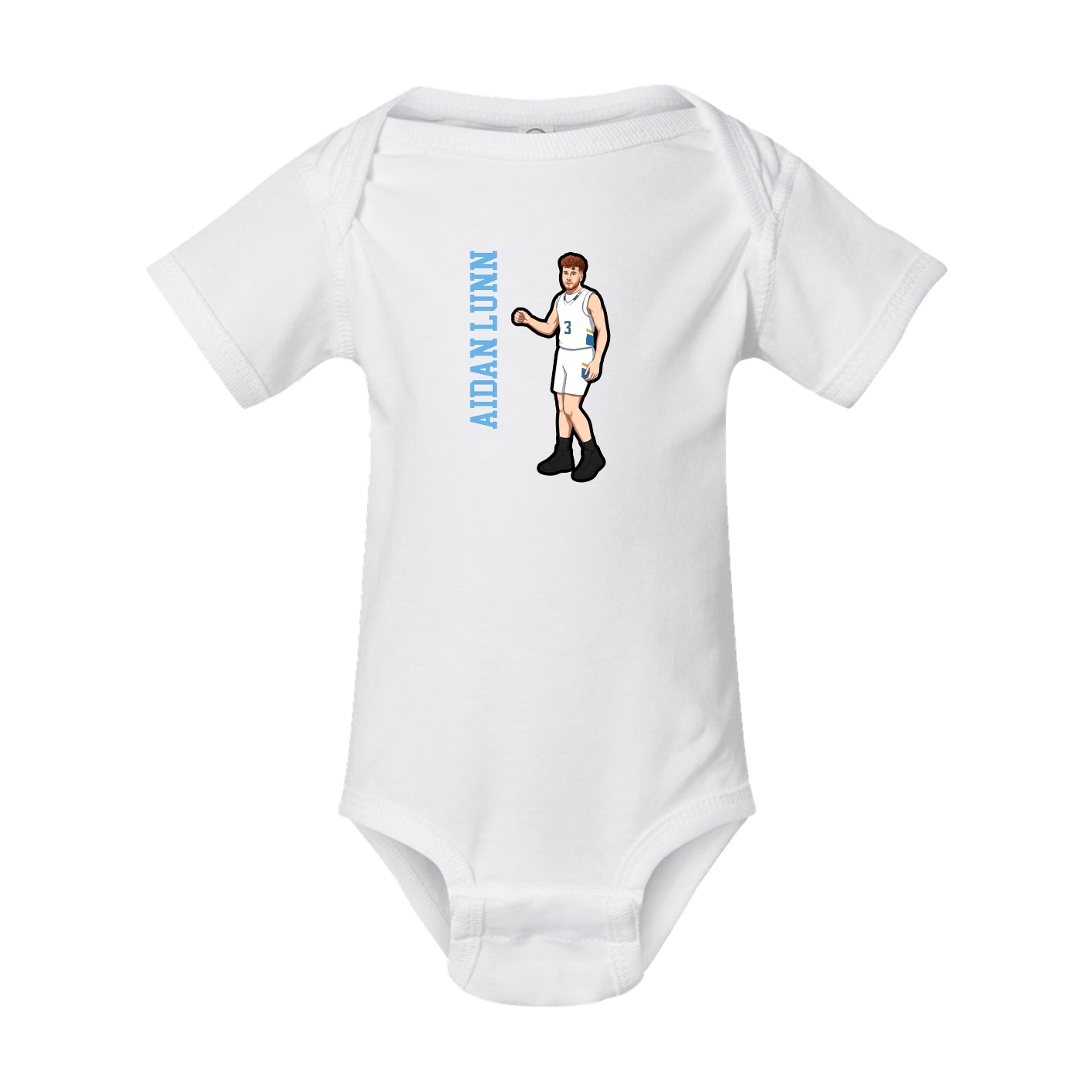Baby Onesie — Name Vertical in White