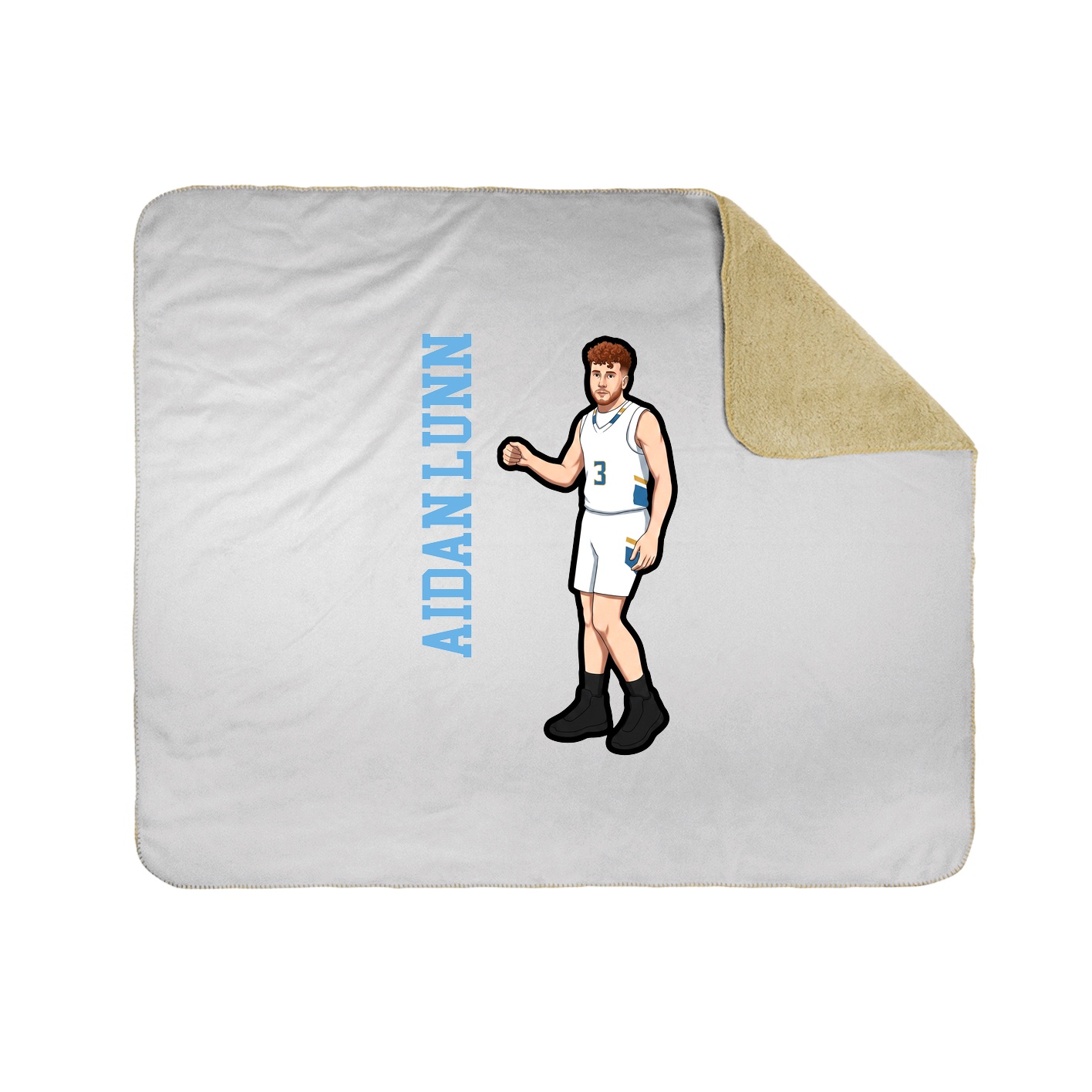 Throw Blanket — Name Vertical in White