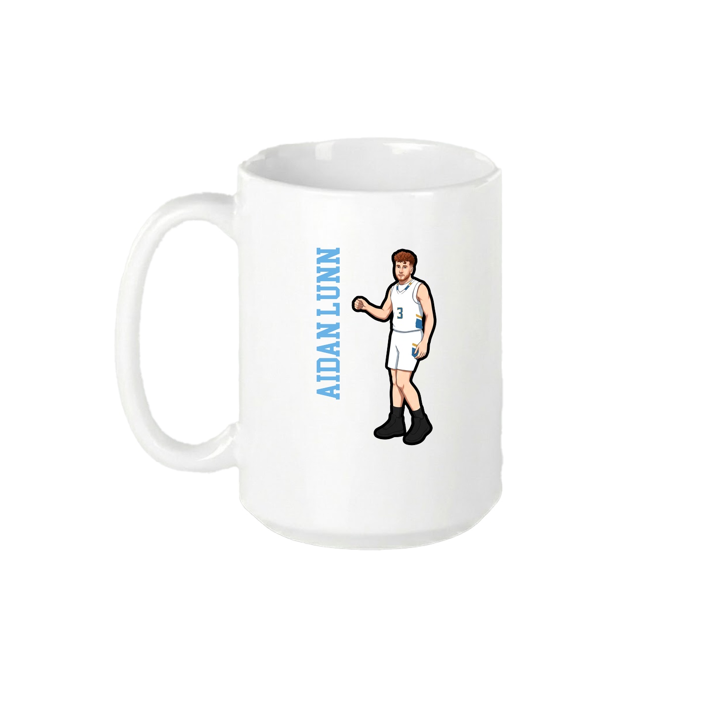 15oz Coffee Mug — Name Vertical in White