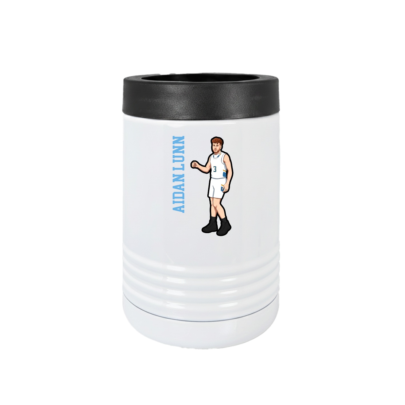 Beverage Holder — Name Vertical in White