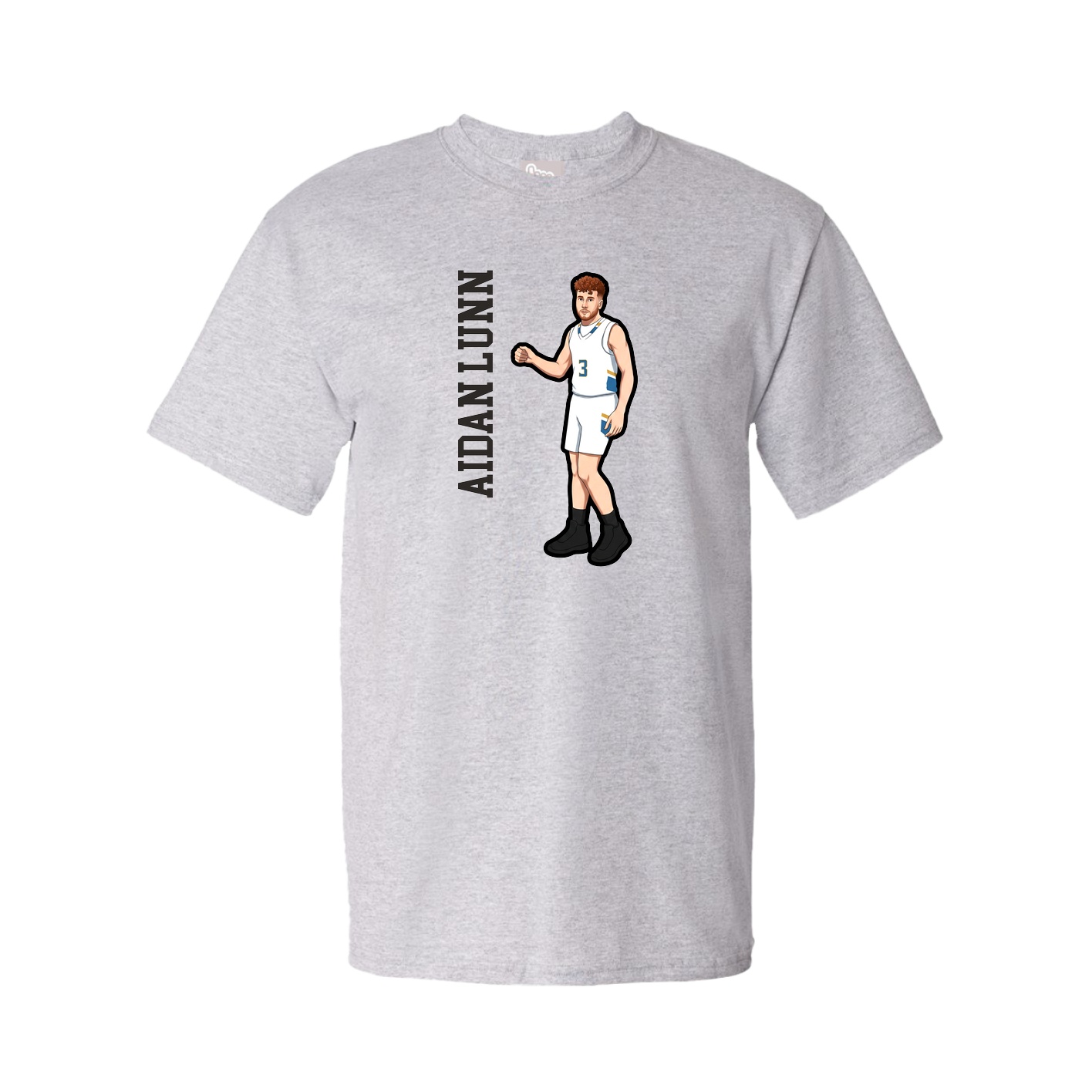 Youth Tee — Name Vertical in Grey