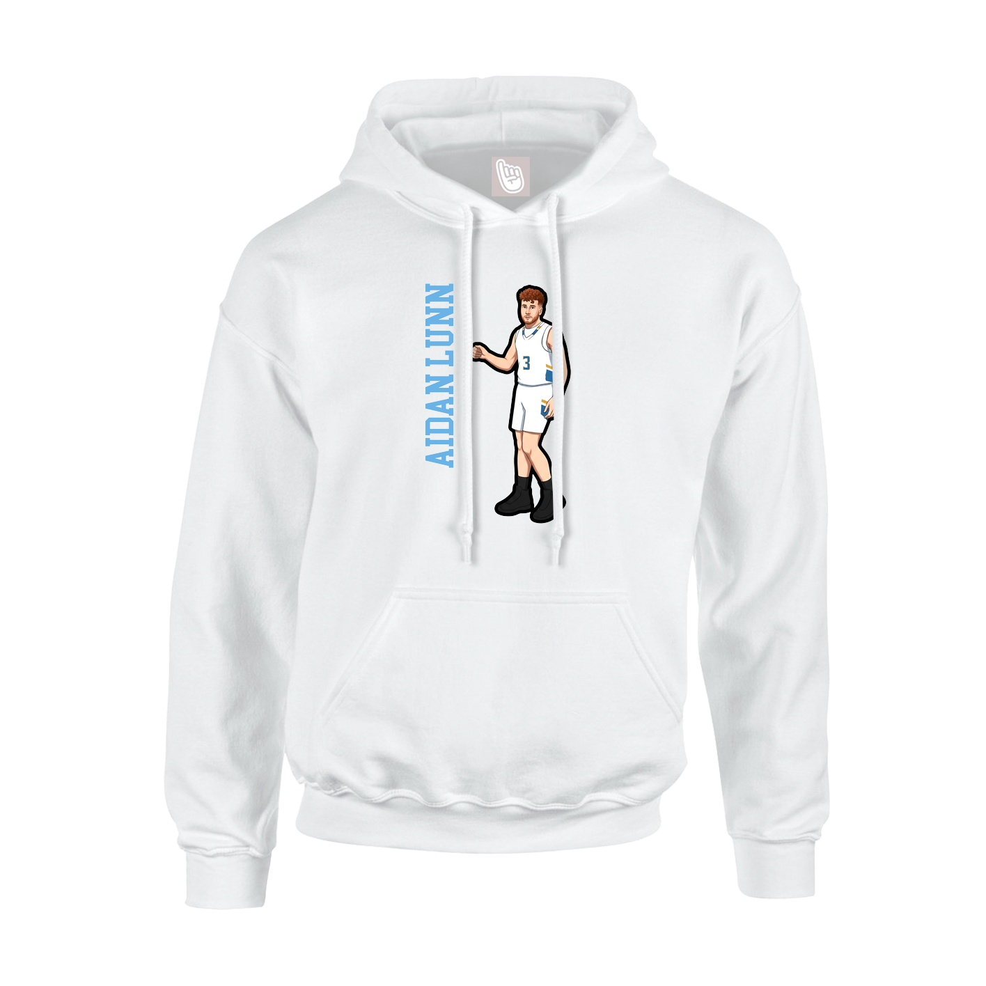 Hoodie — Name Vertical in White