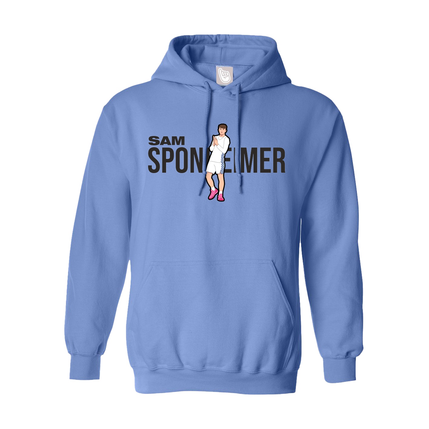 Youth Hoodie — Player Name in Powder Blue