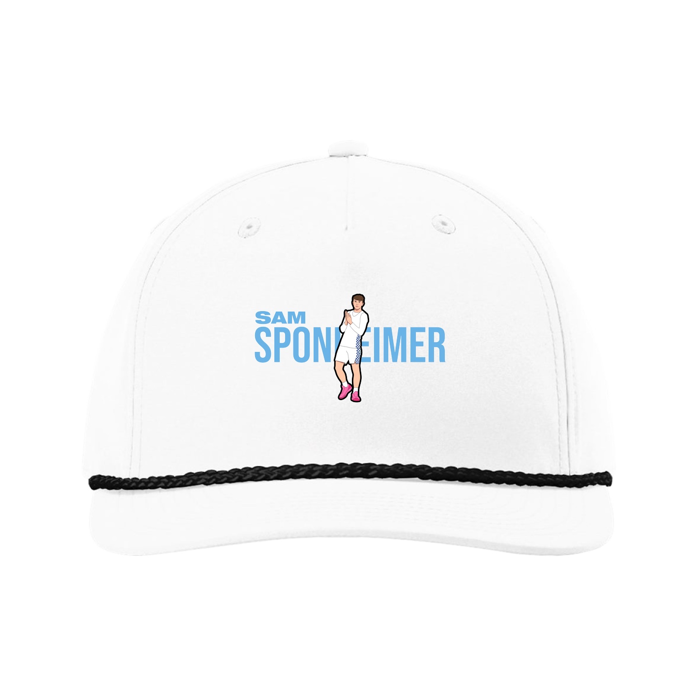Five-Panel Classic Rope Cap — Player Name in White