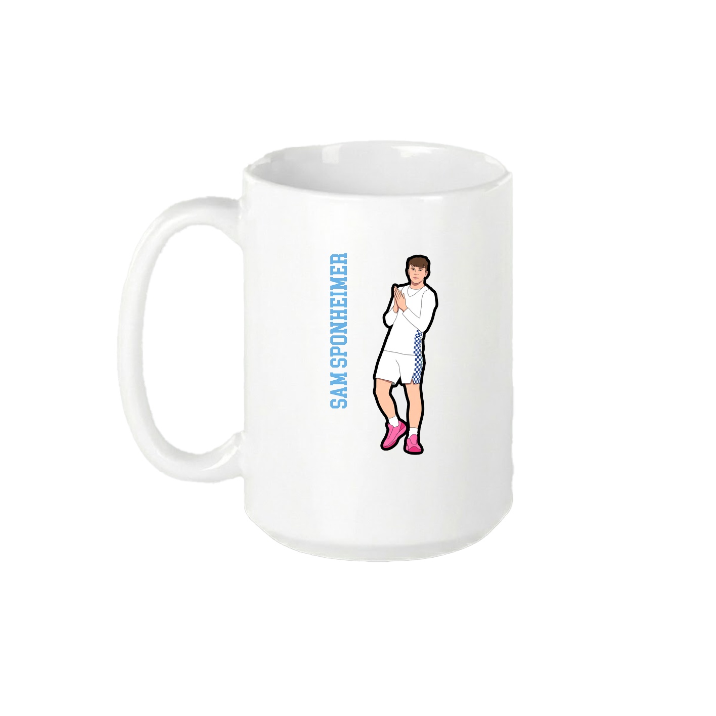 15oz Coffee Mug — Name Vertical in White