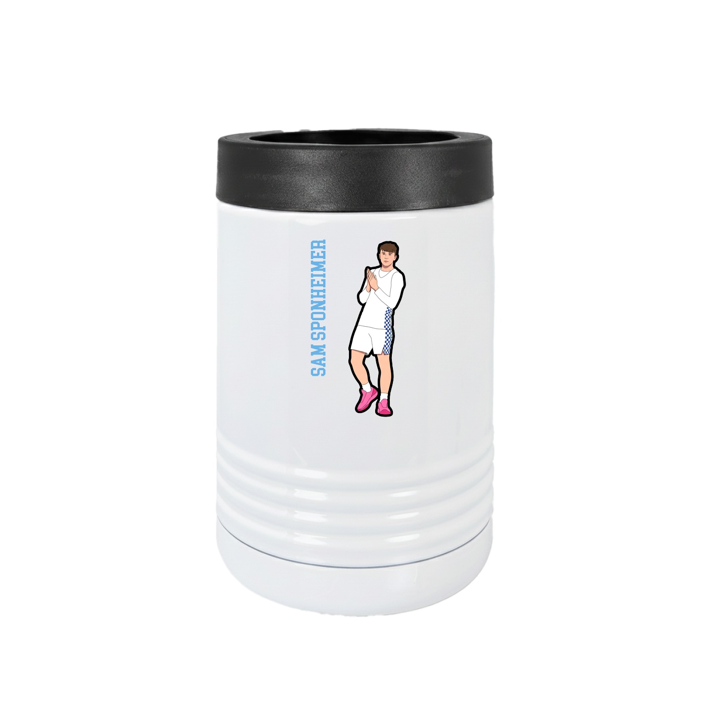 Beverage Holder — Name Vertical in White