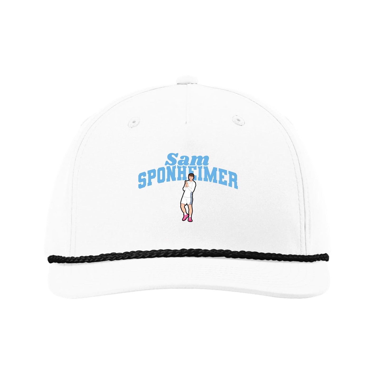 Five-Panel Classic Rope Cap — Signature Arch in White