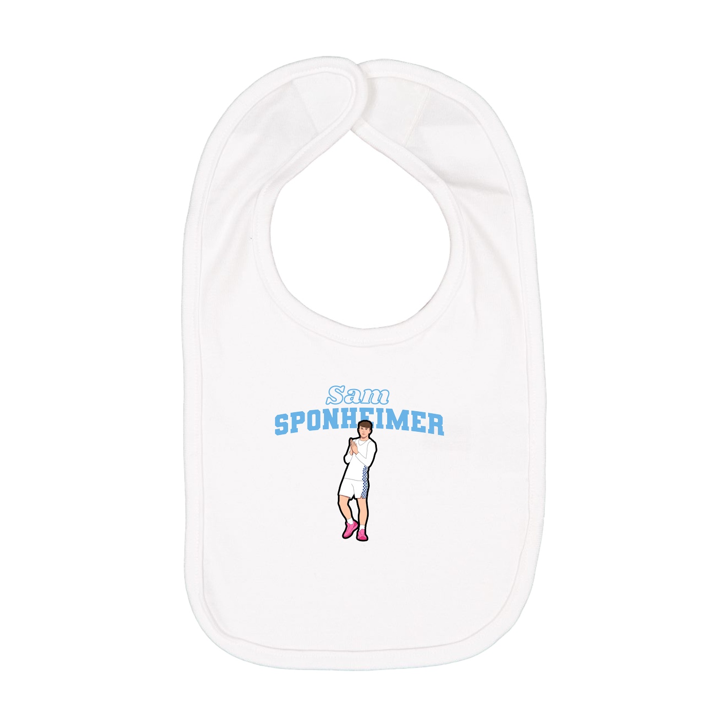 Infant Bib — Name Arch in White