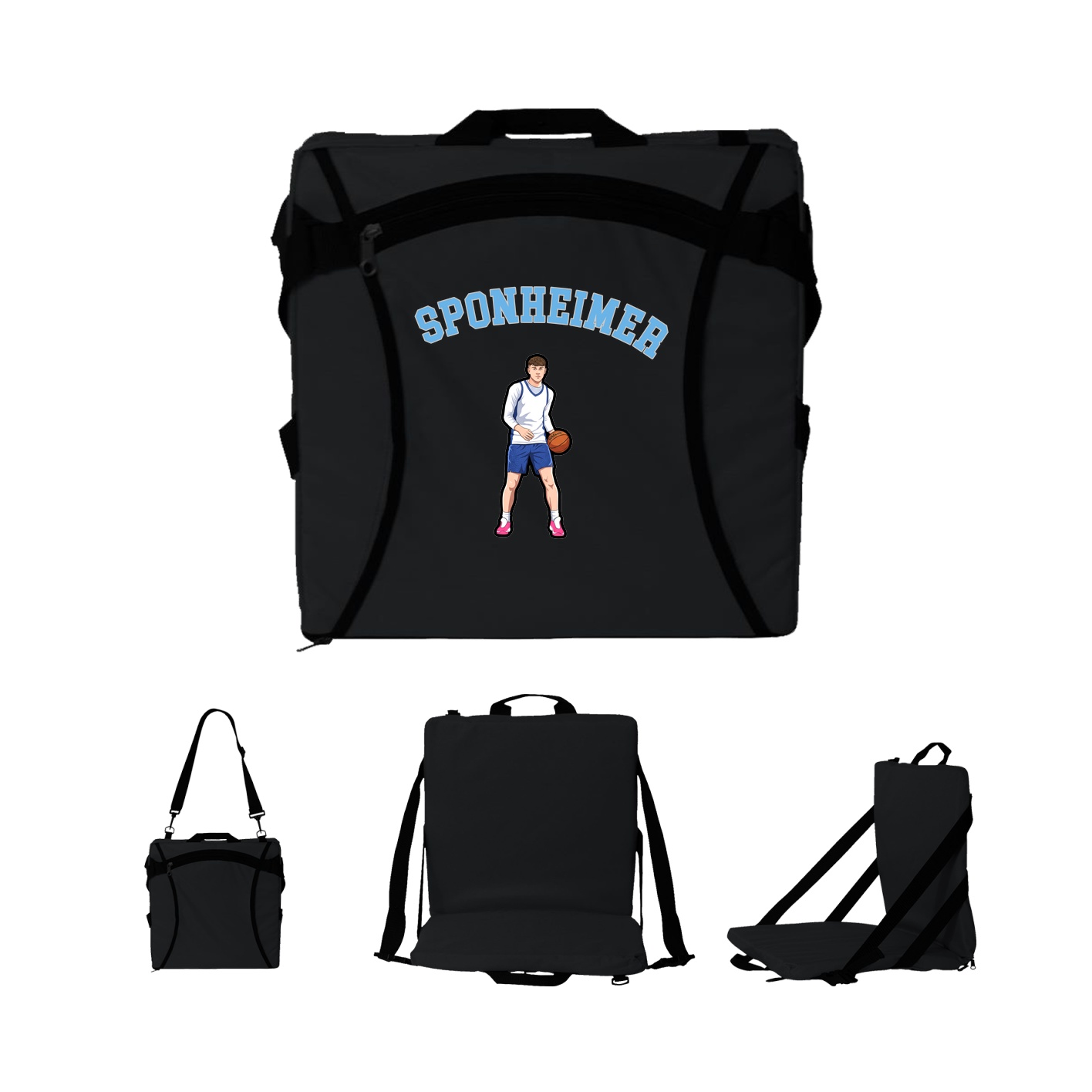 Folding Stadium Seat — Shirsey Arch in Black