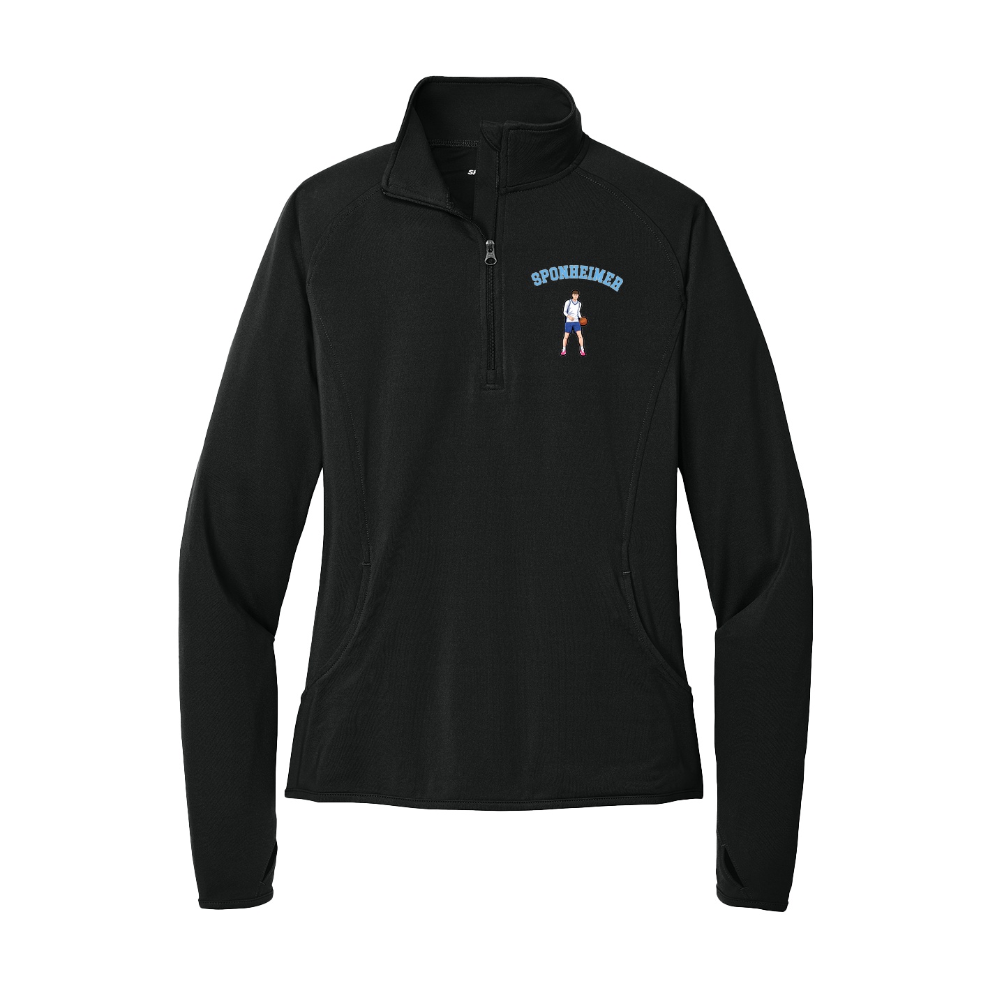 Women's Q-Zip Pullover — Shirsey Arch in Black