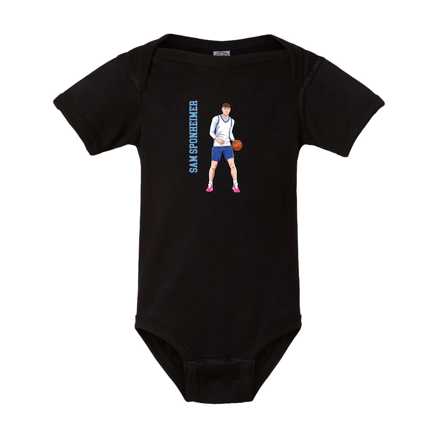 Baby Onesie — Name Vertical in Black