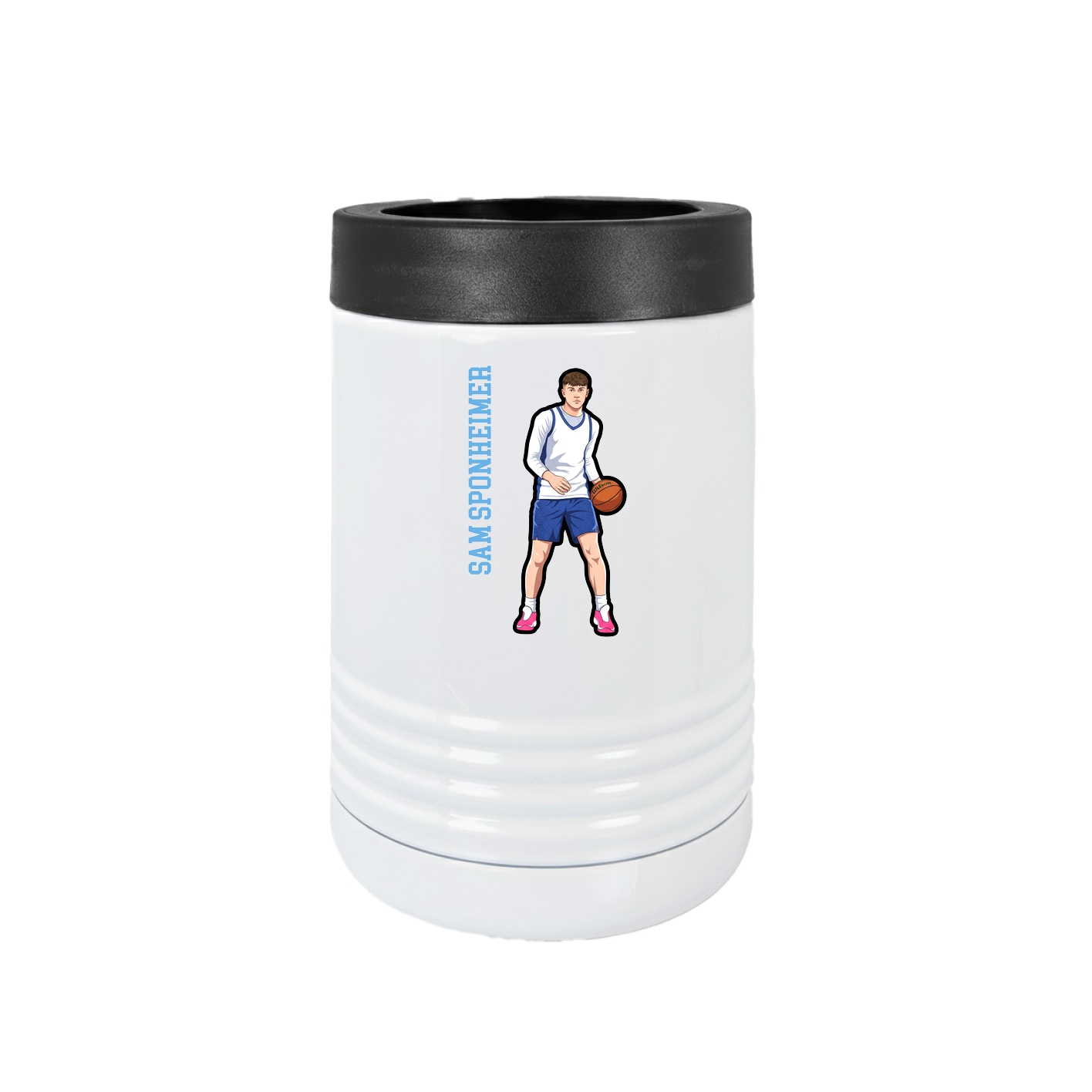 Beverage Holder — Name Vertical in White