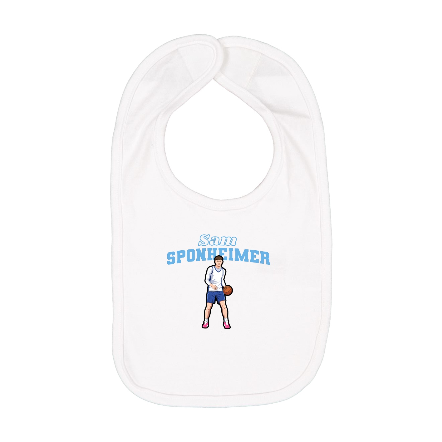 Infant Bib — Name Arch in White