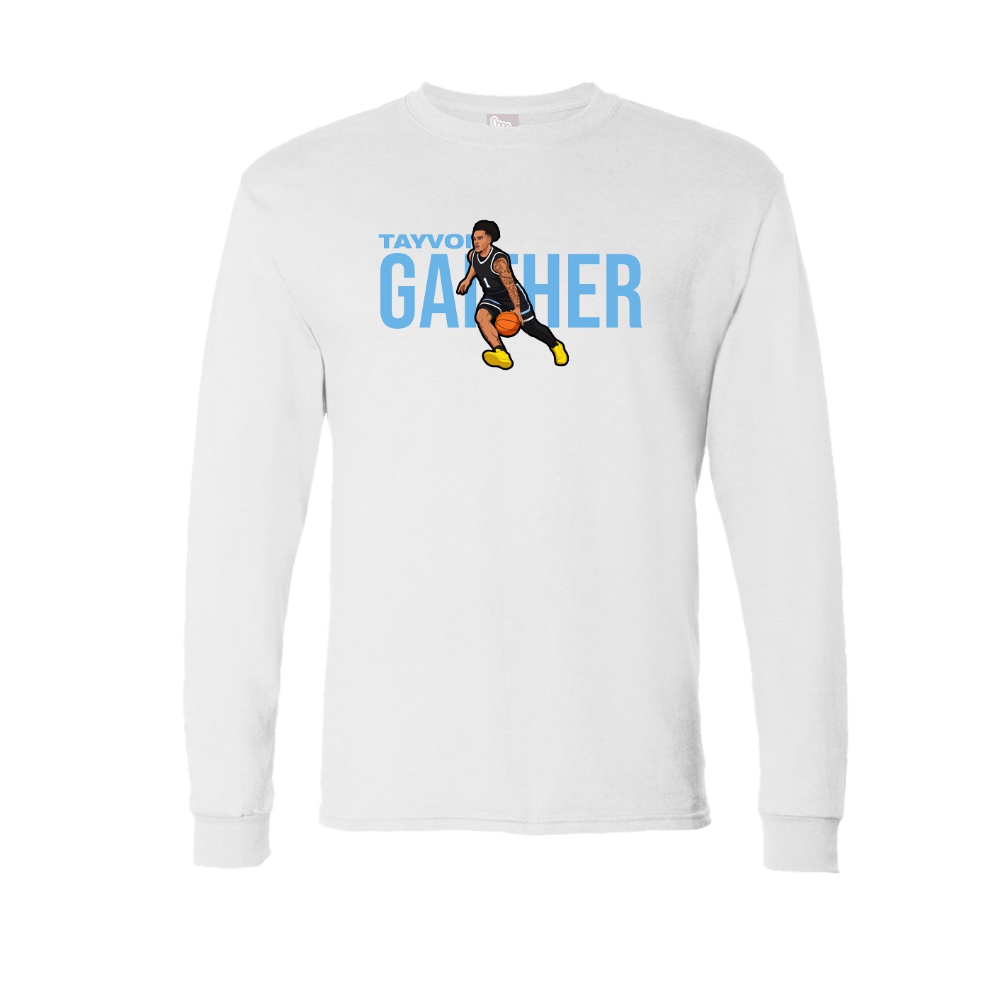 Long Sleeve Tee — Player Name in White