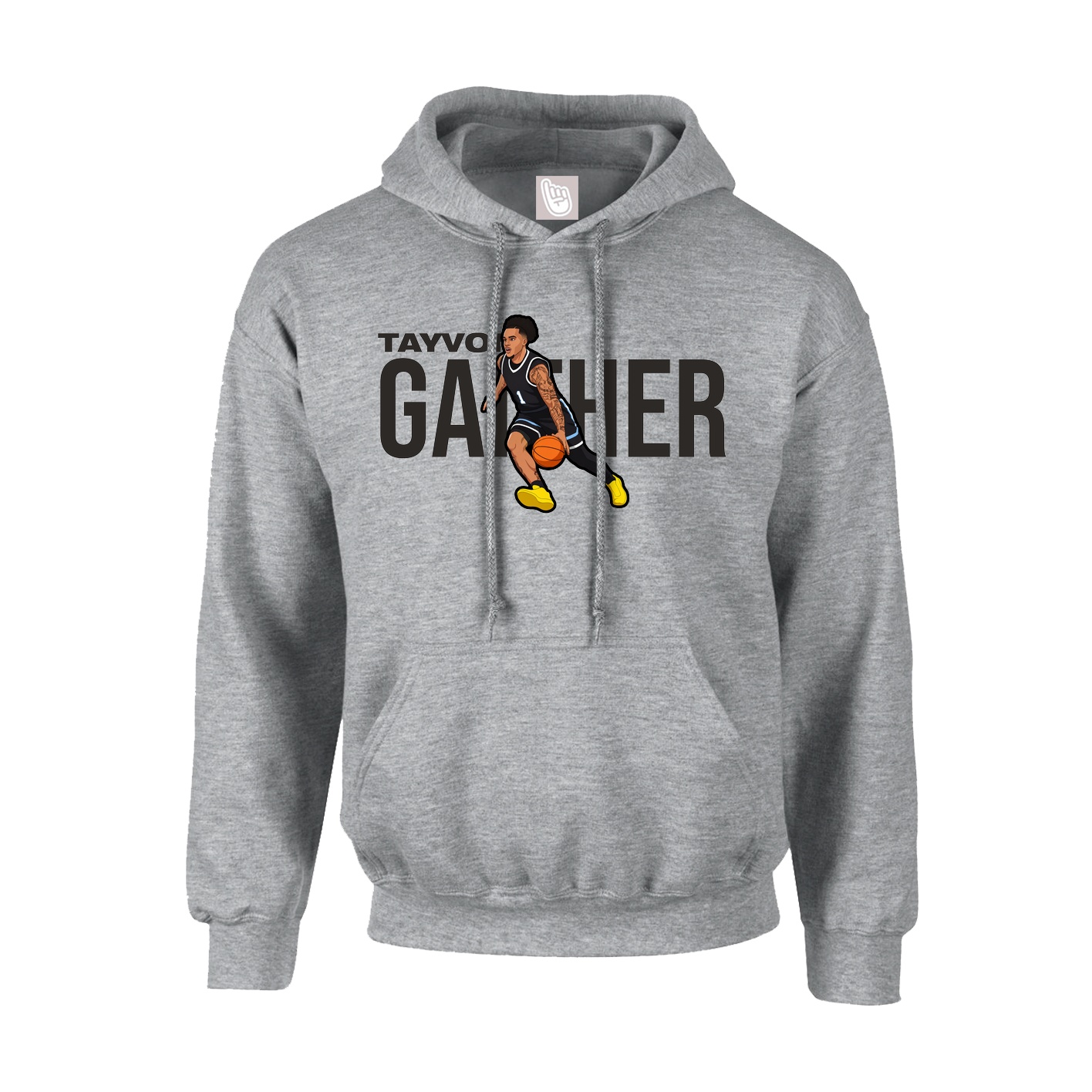 Youth Hoodie — Player Name in Grey