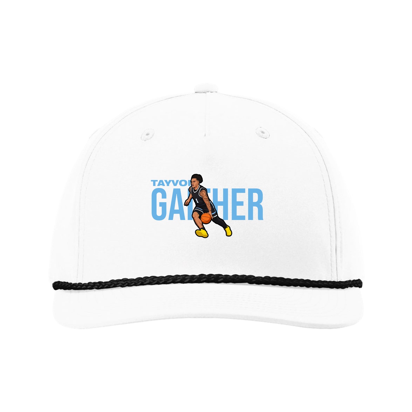 Five-Panel Classic Rope Cap — Player Name in White