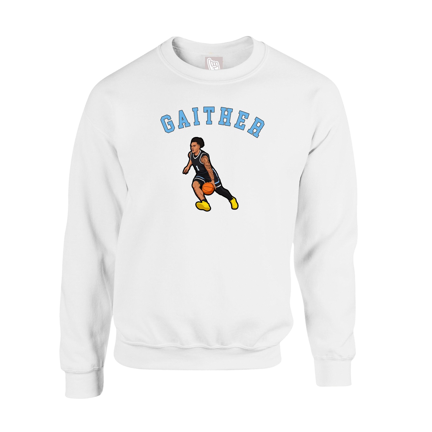 Fleece Crew — Shirsey Arch in White