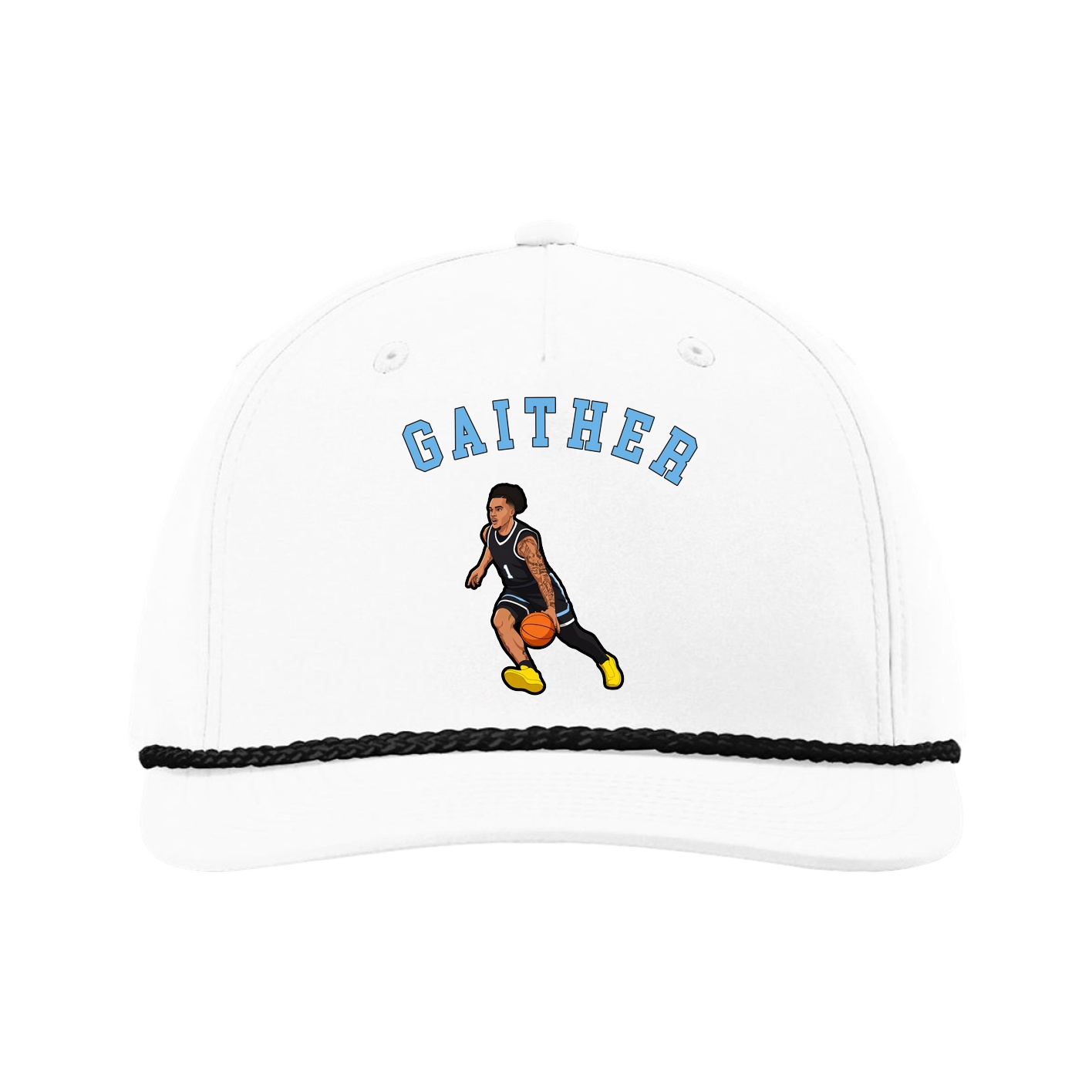 Five-Panel Classic Rope Cap — Shirsey Arch in White