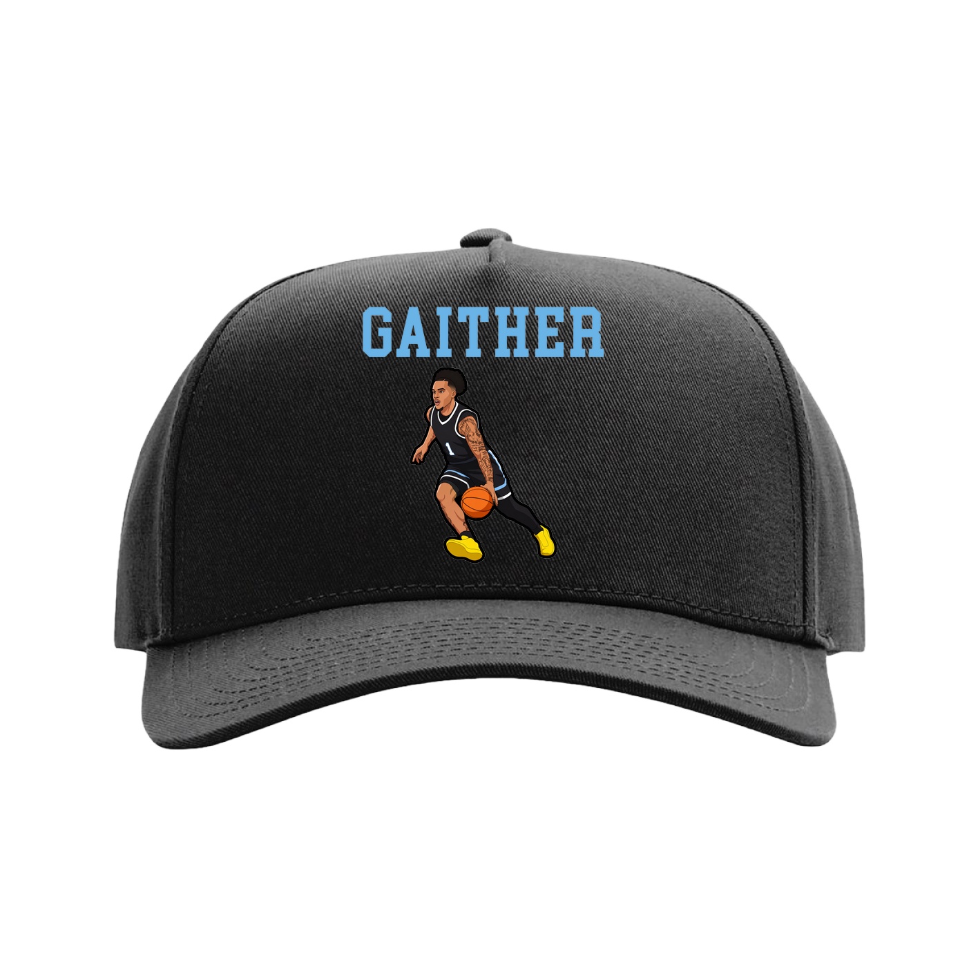 Full Fabric Five-Panel Champ Cap — Shirsey in Black