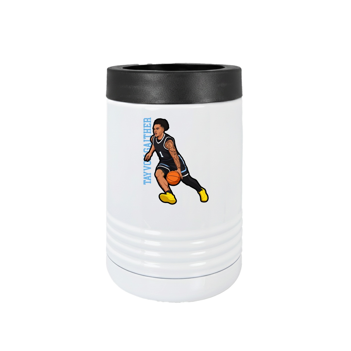 Beverage Holder — Name Vertical in White