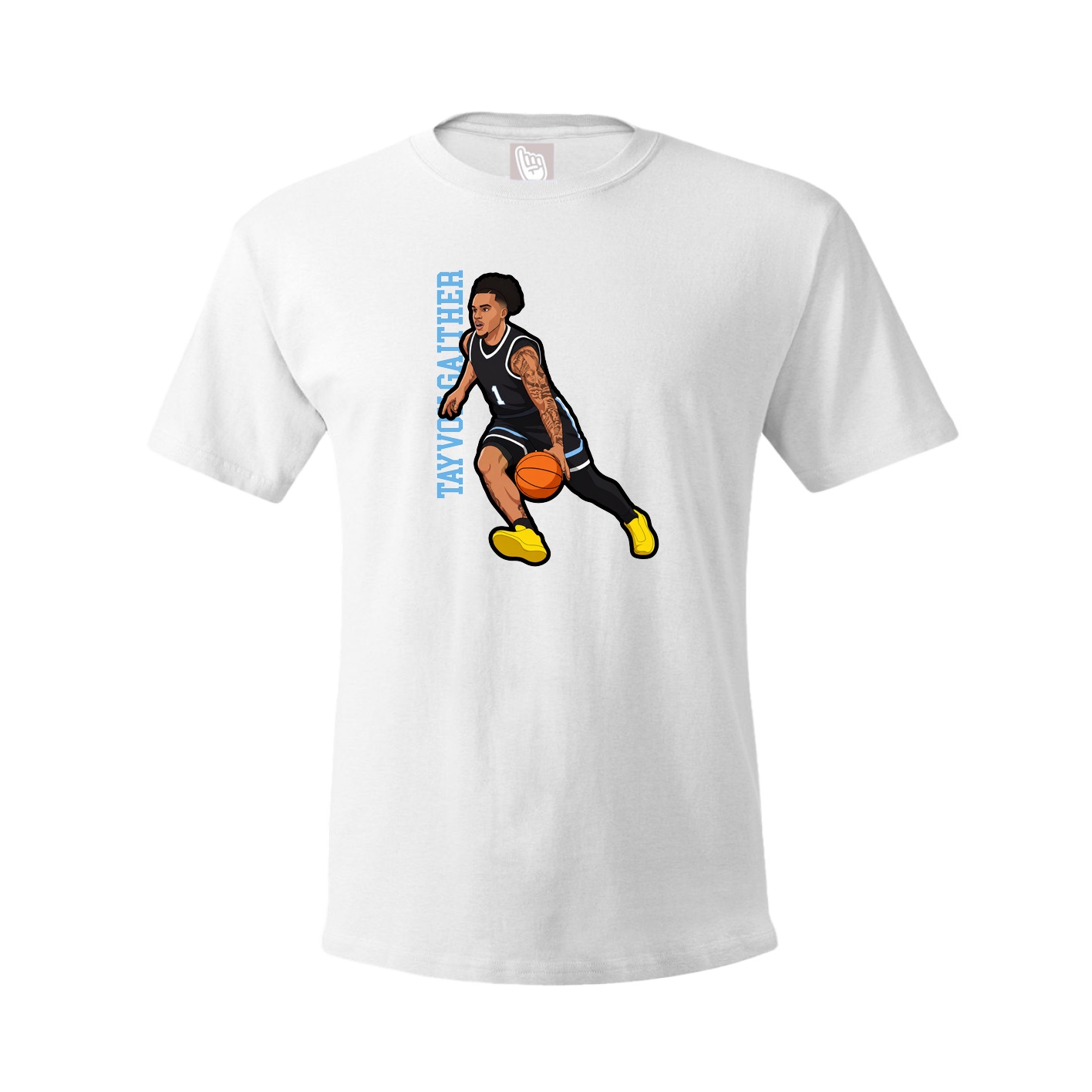 Tee — Name Vertical in White